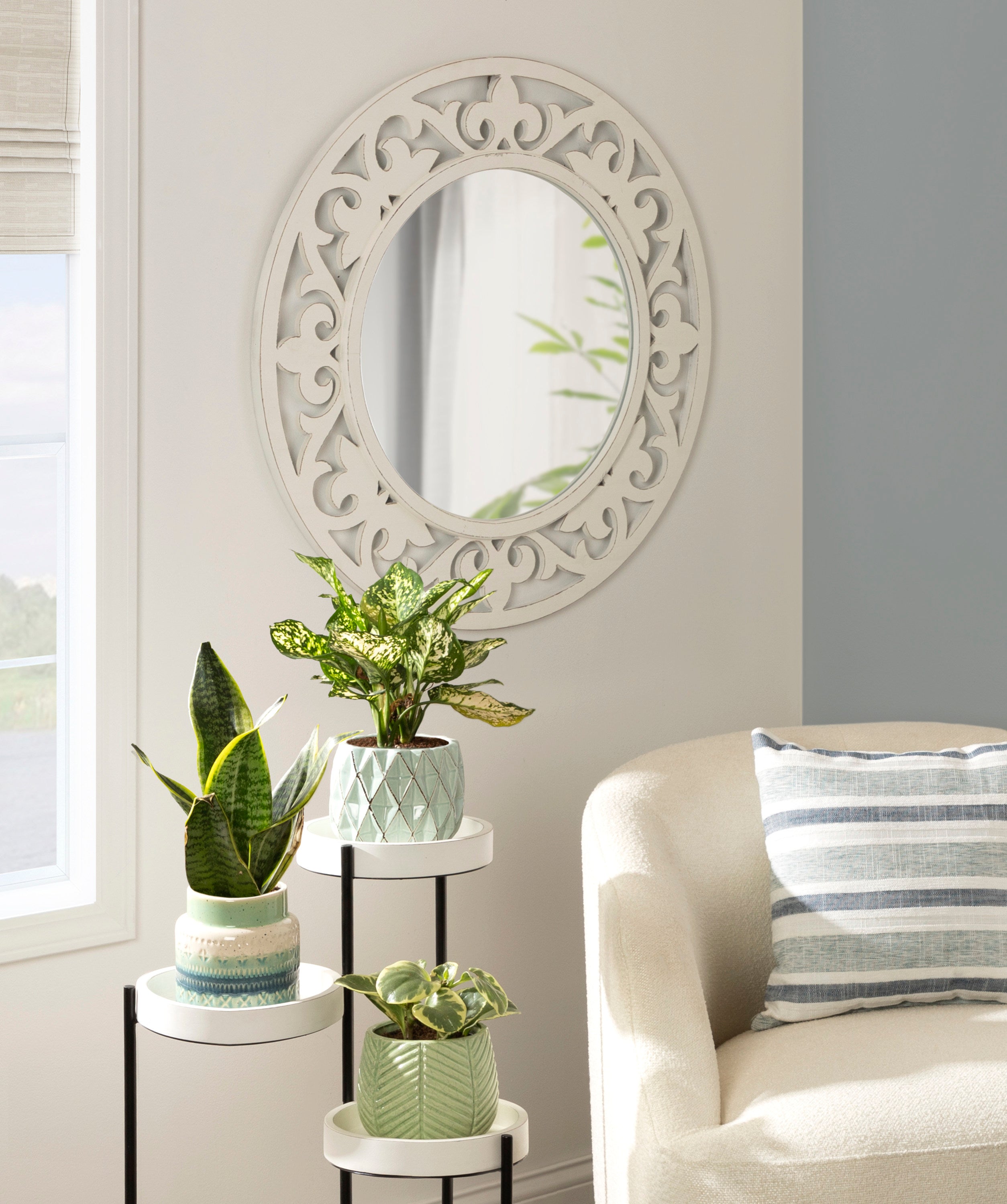 Shovali Rustic Round Mirror