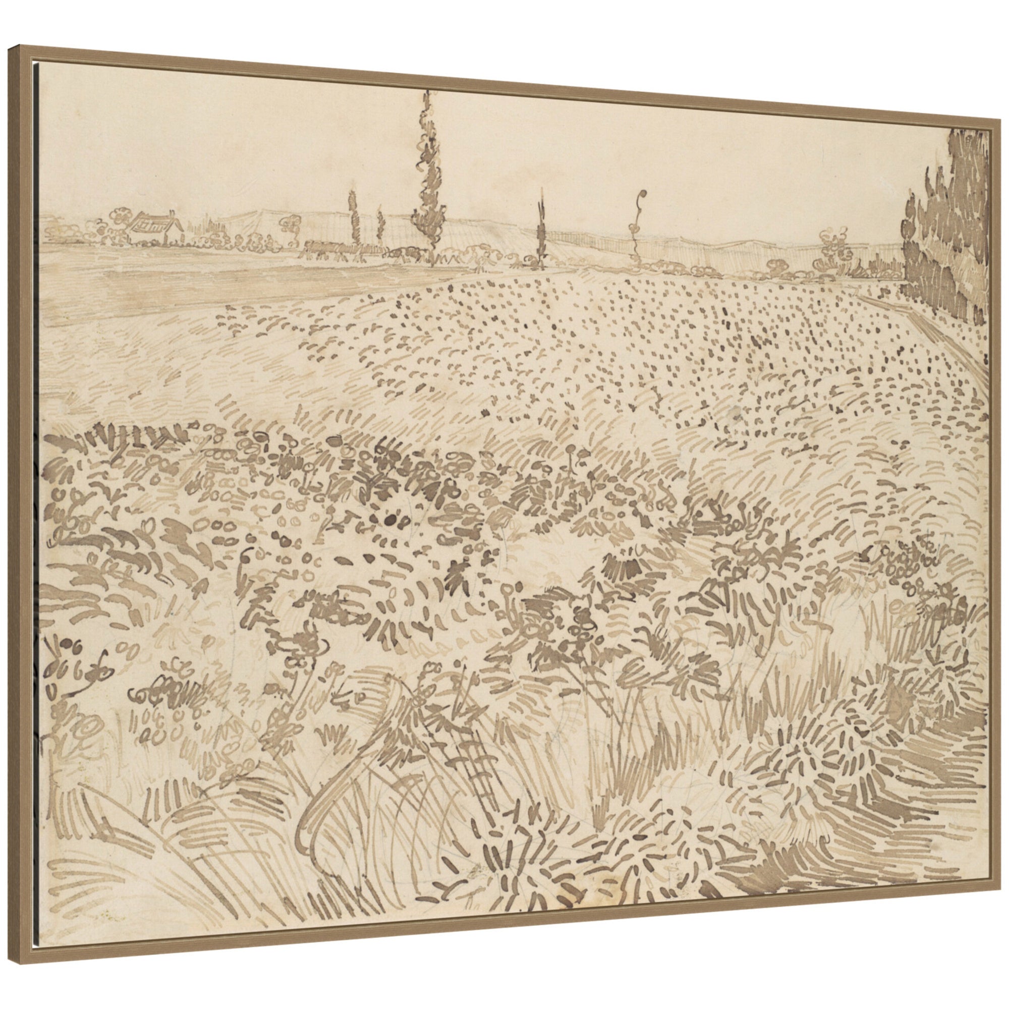Framed Canvas 42x32 Sylvie Dark Gold 1
