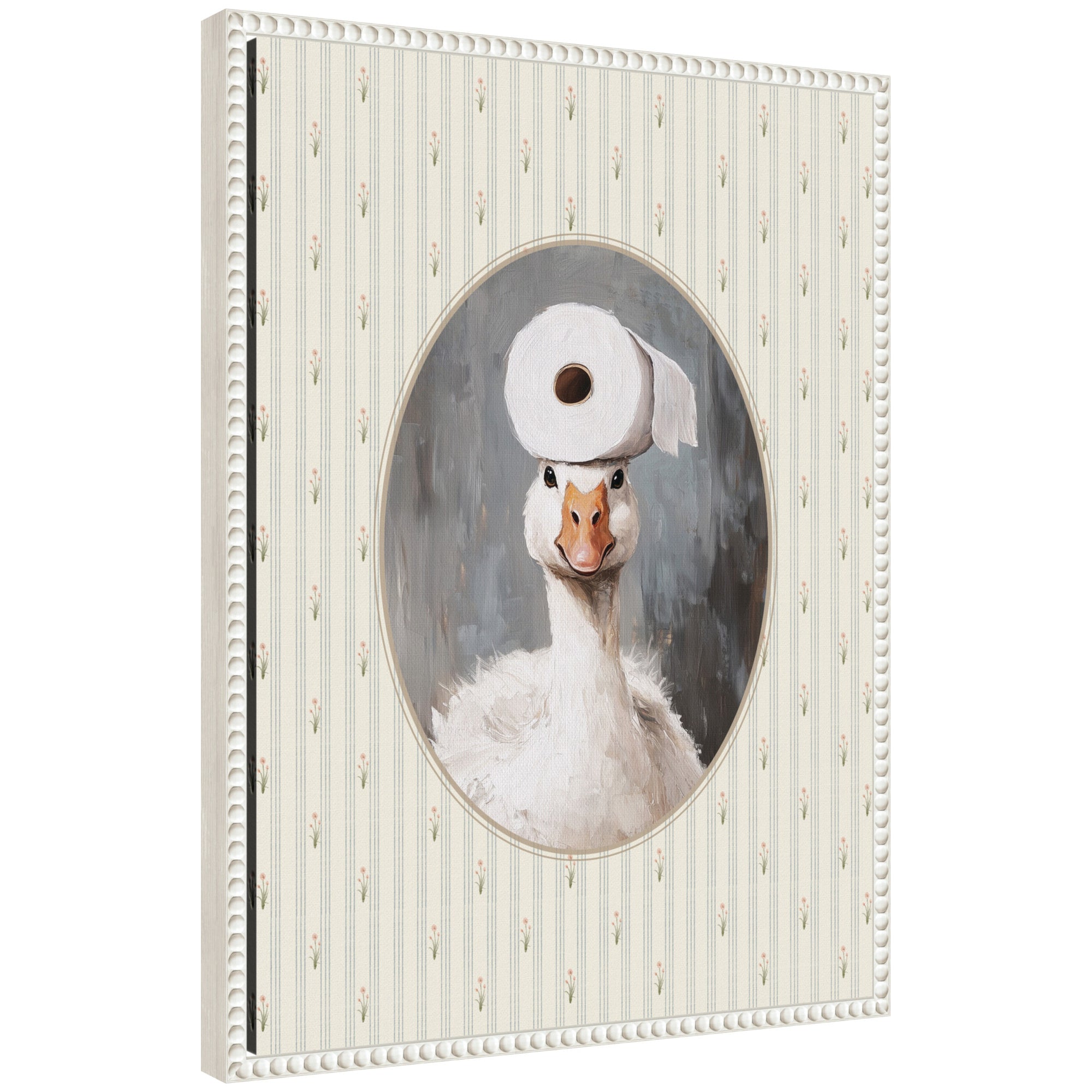 Framed Canvas 18x24 Sylvie Beaded White 1