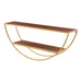 Accent Shelf Walnut Brown Gold 26x11 1