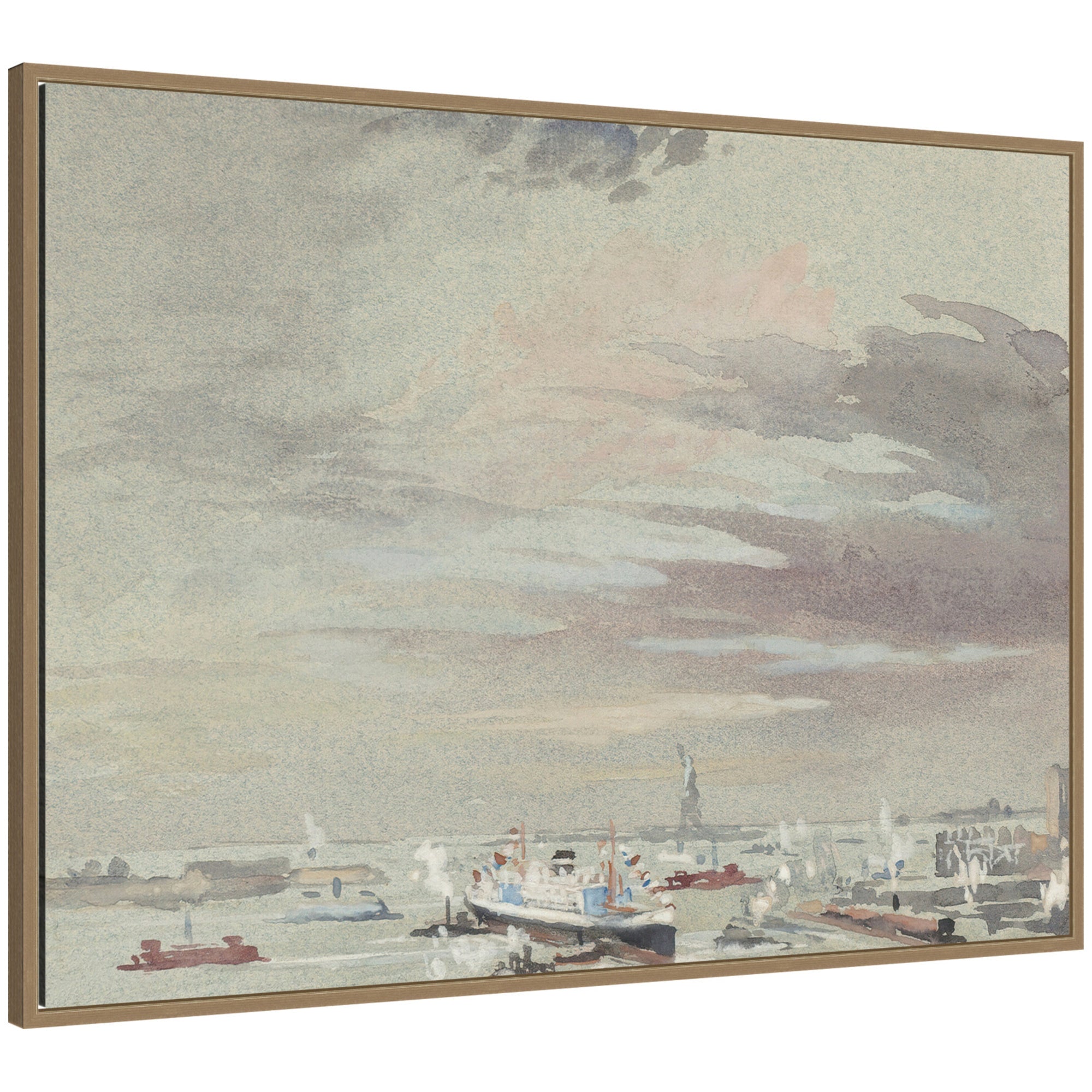 Framed Canvas Sylvie Dark Gold 38x28 1