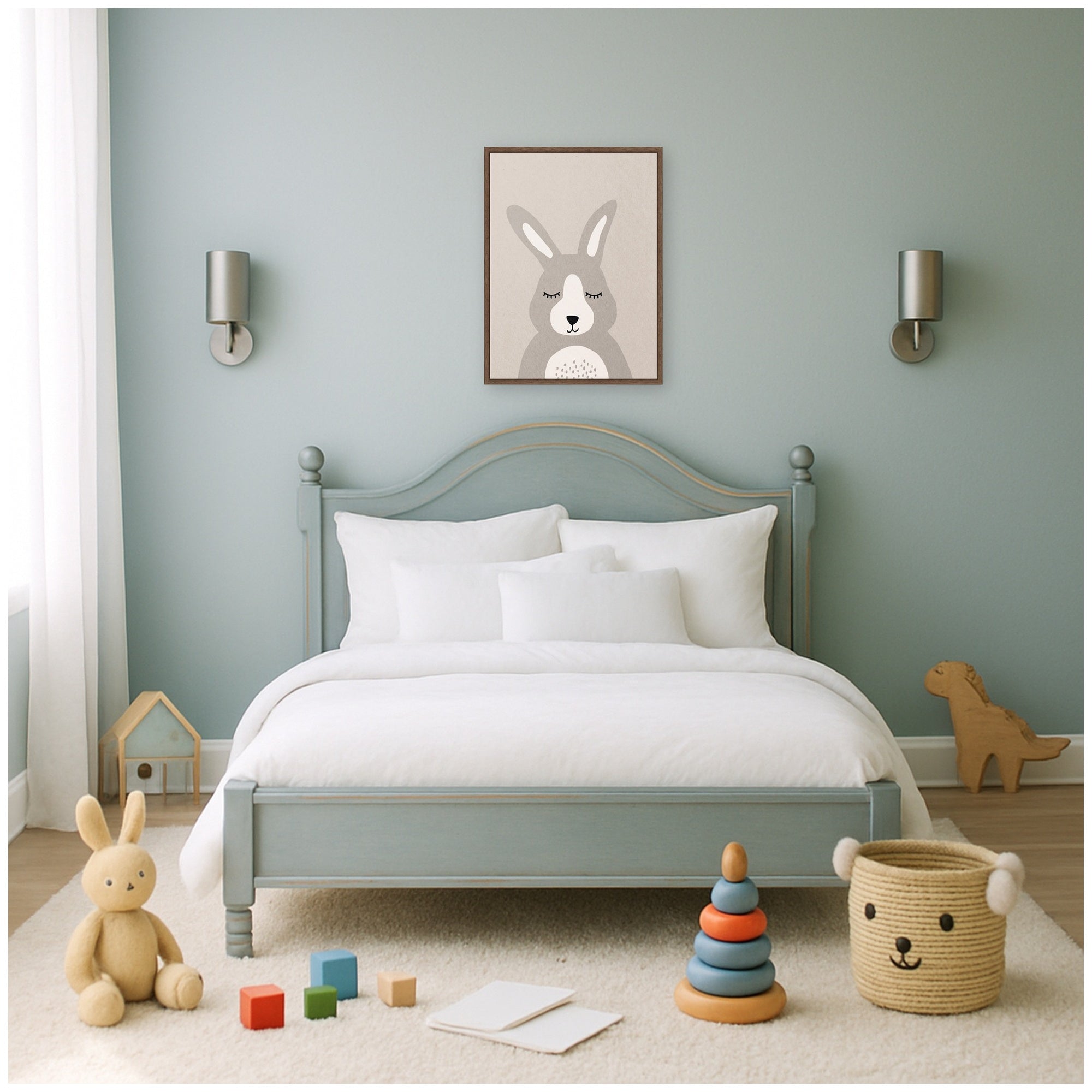 Bunny by July Art Prints Framed Canvas Wall Art Print