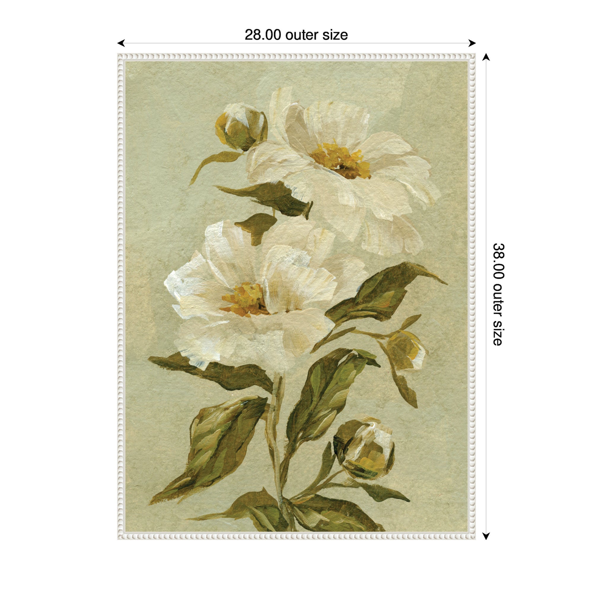 Framed Canvas Sylvie Beaded White 28x38 2