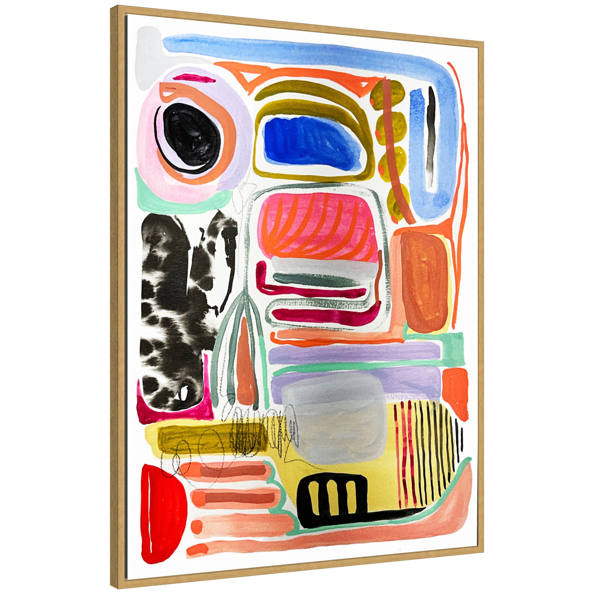Sylvie Abstract 09 Framed Canvas by Emma Daisy