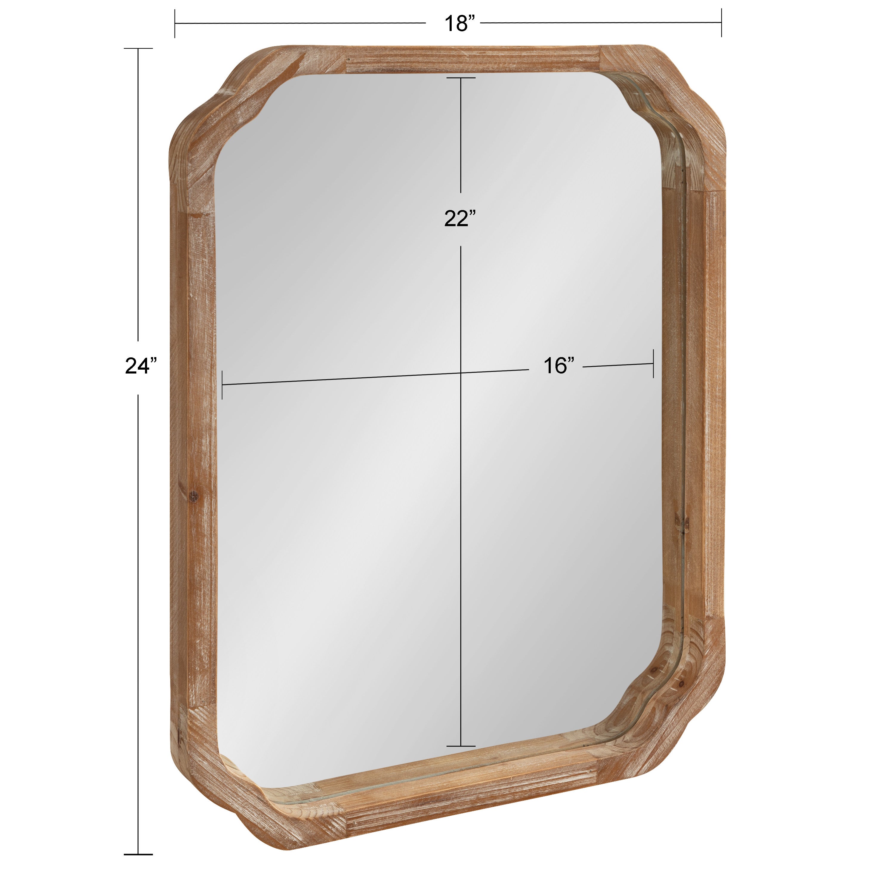 Scallop Mirror Rustic Brown 18x24 5