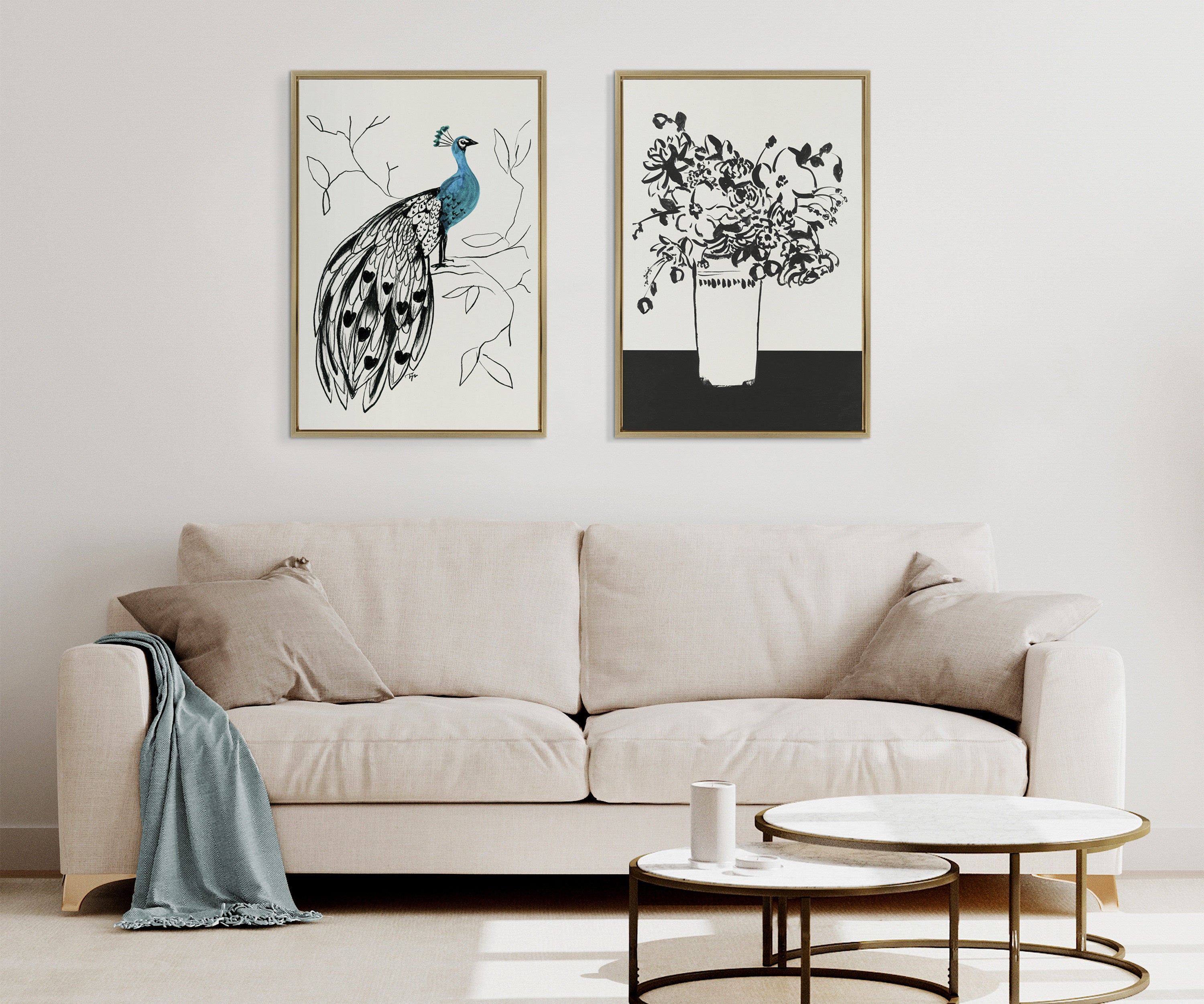 Framed Canvas Sylvie Bright Gold 23x33 6