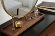 Tabletop Mirror Walnut Brown Gold 18x22 8