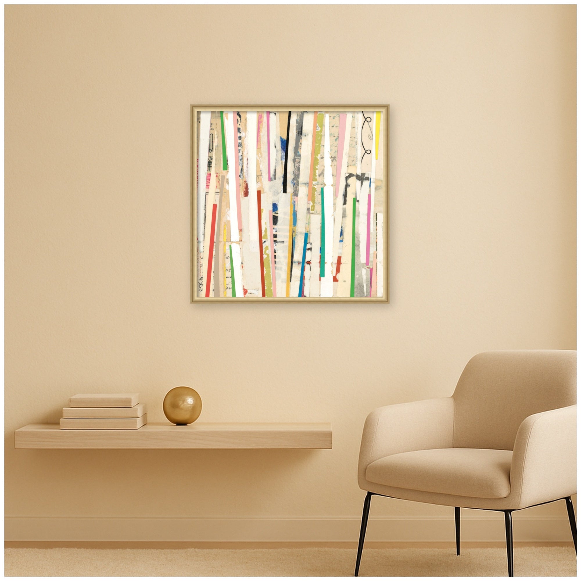 Geometric Abstract 3 by Felicia Dadak Framed Mounted Canvas Wall Art Print