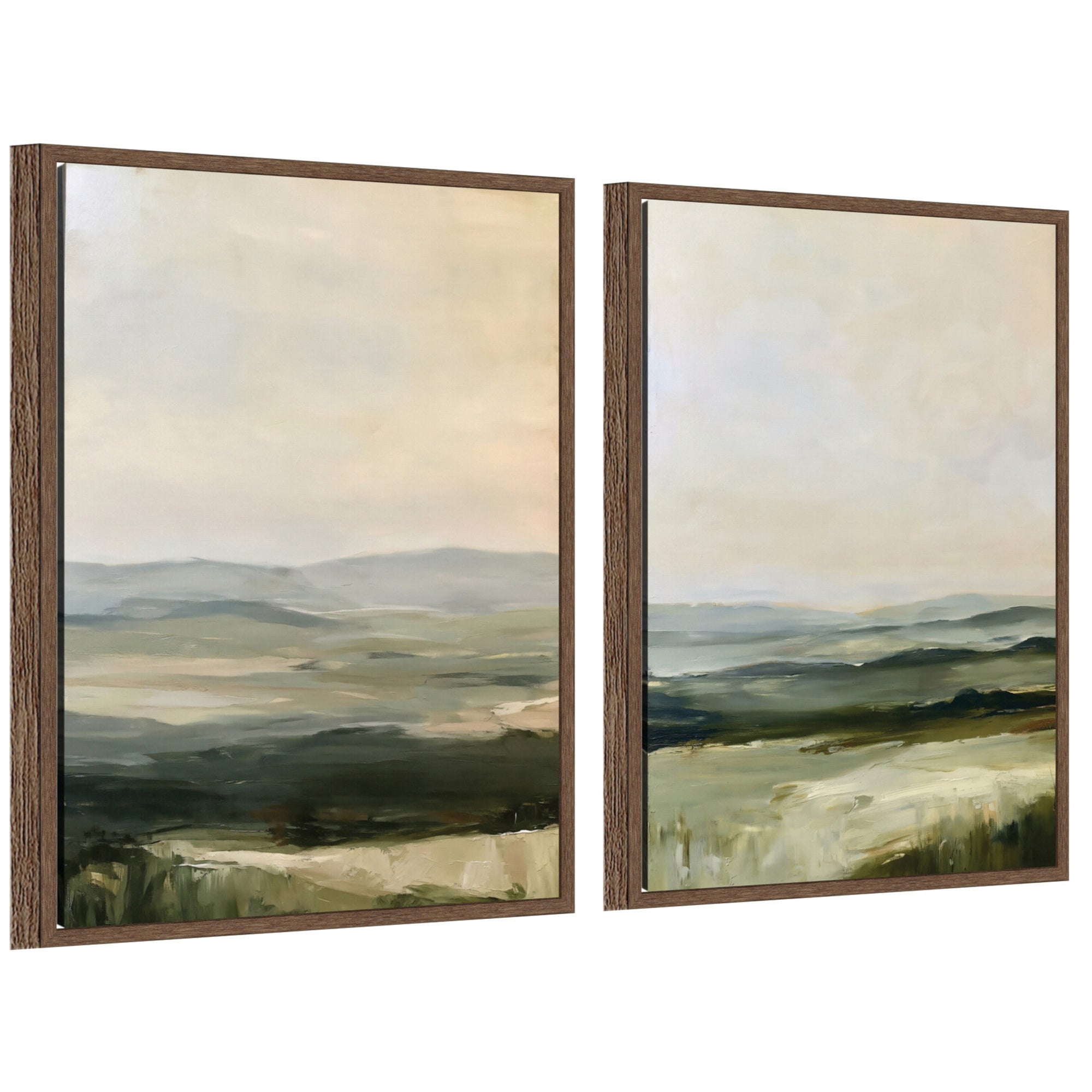 Framed Canvas Sylvie Walnut 2 Piece Set 18x24 1