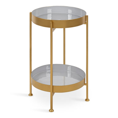 Side Table 15x15x24 Gold Gray 1