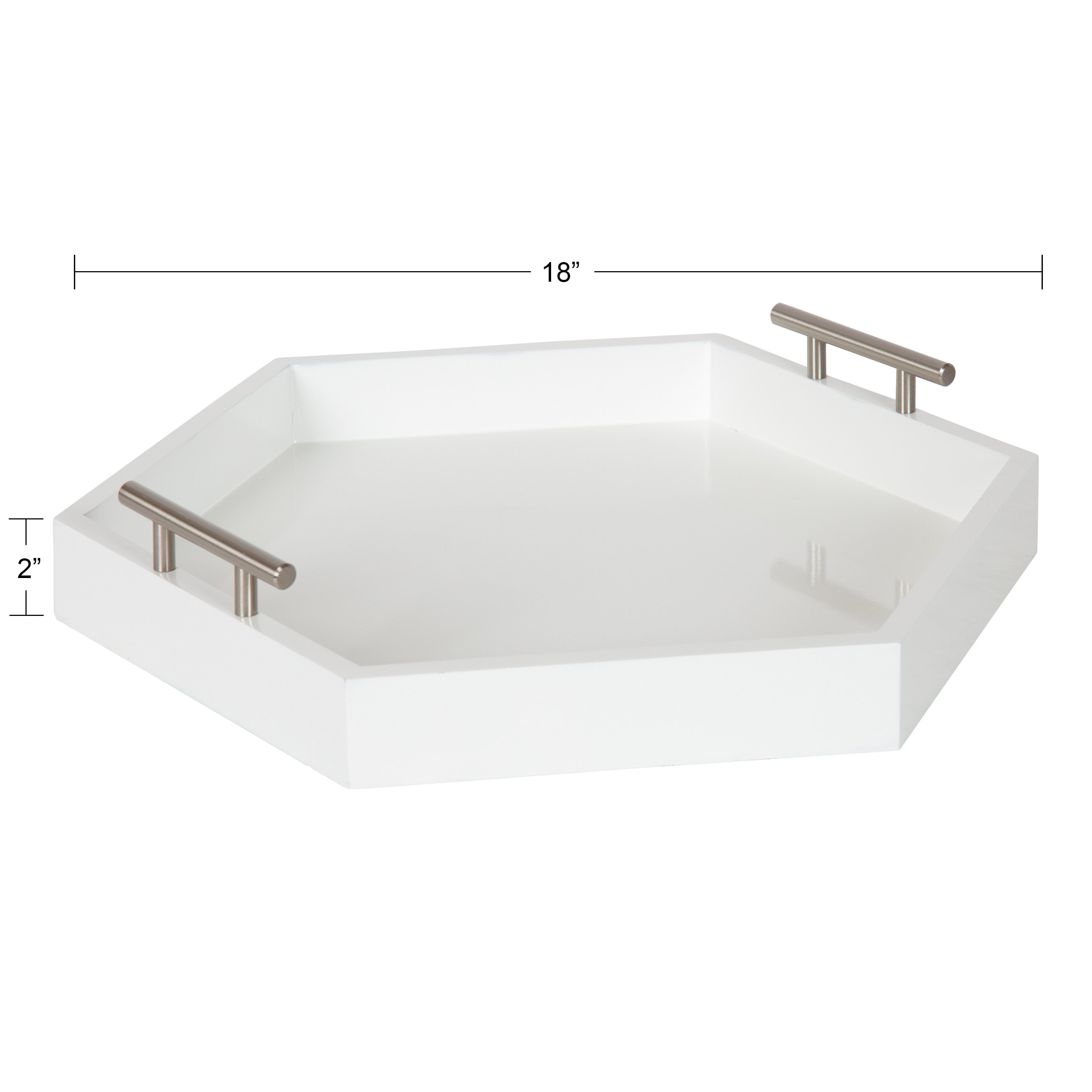 Single Tray White Silver 18x18 4