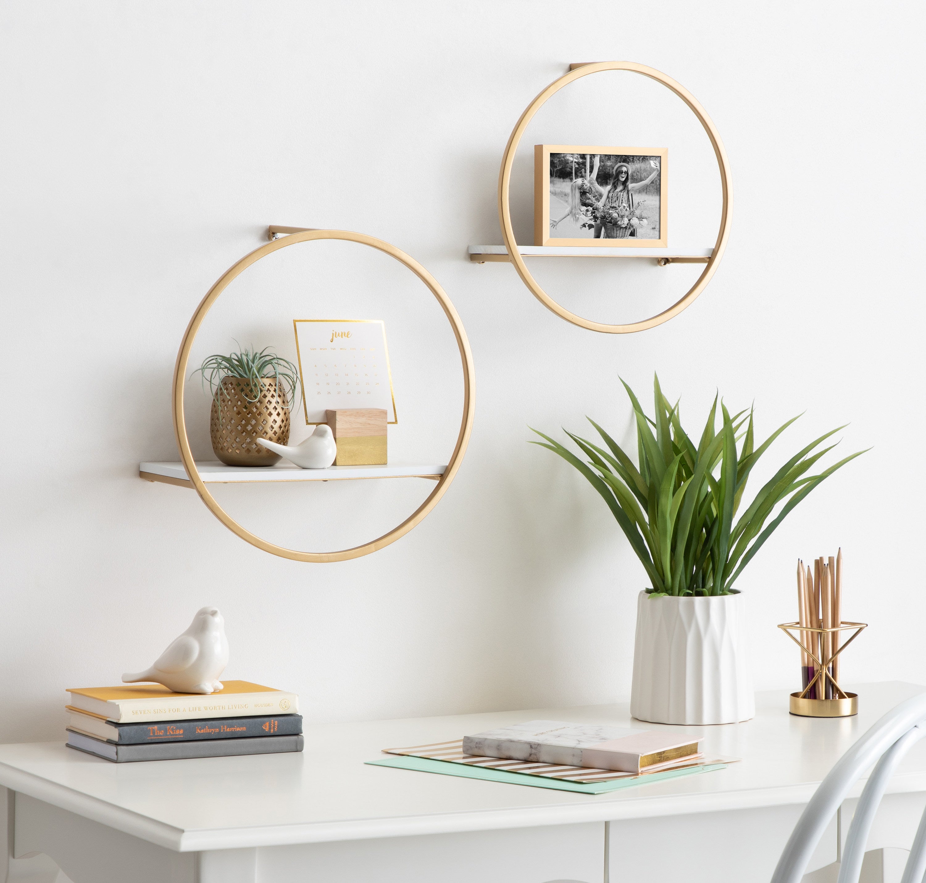 Floating Shelf White Gold 2 Piece 6