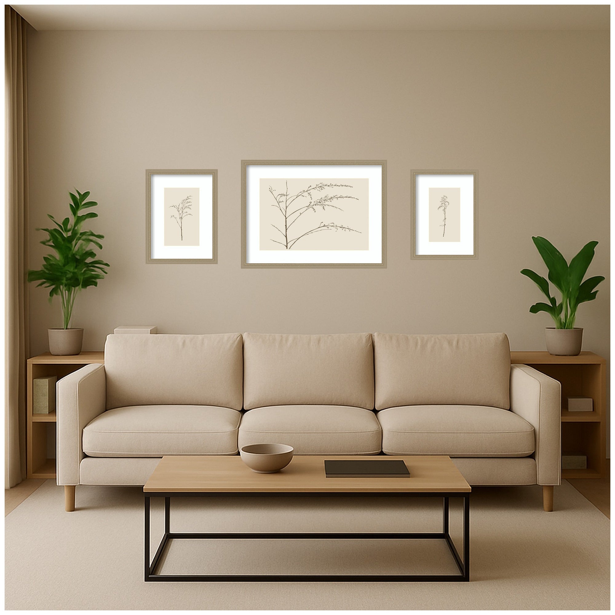 Framed Art Set 3 Piece Set 15x20/24x32 Belmont Distress Silver 6