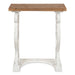 Side Table Rustic Brown White 24x14x28 3