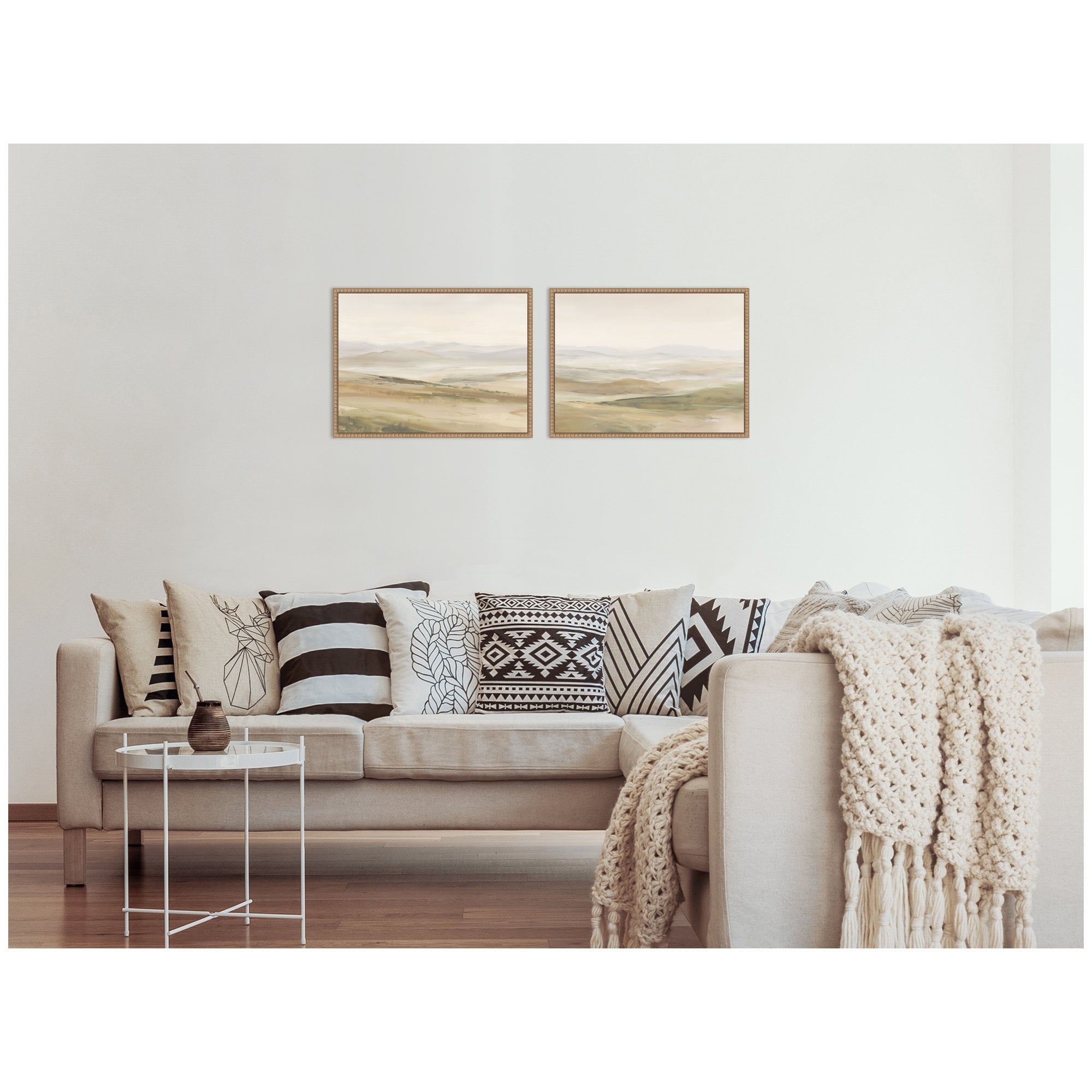 Art Set 2 Piece Set 18x24 Sylvie Beaded Rustic Natural 5