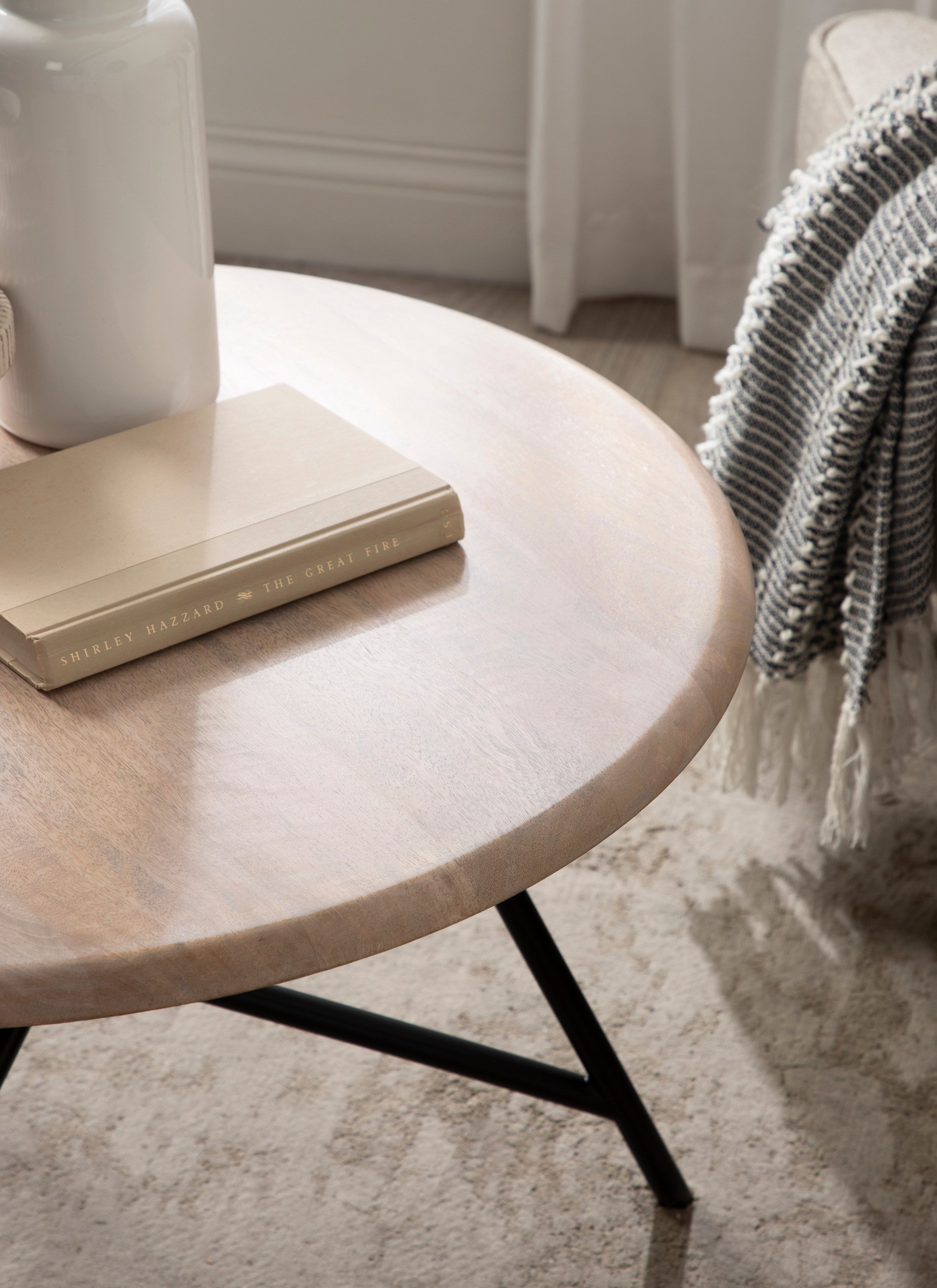 Coffee Table Whitewash Black 28x28x18 8
