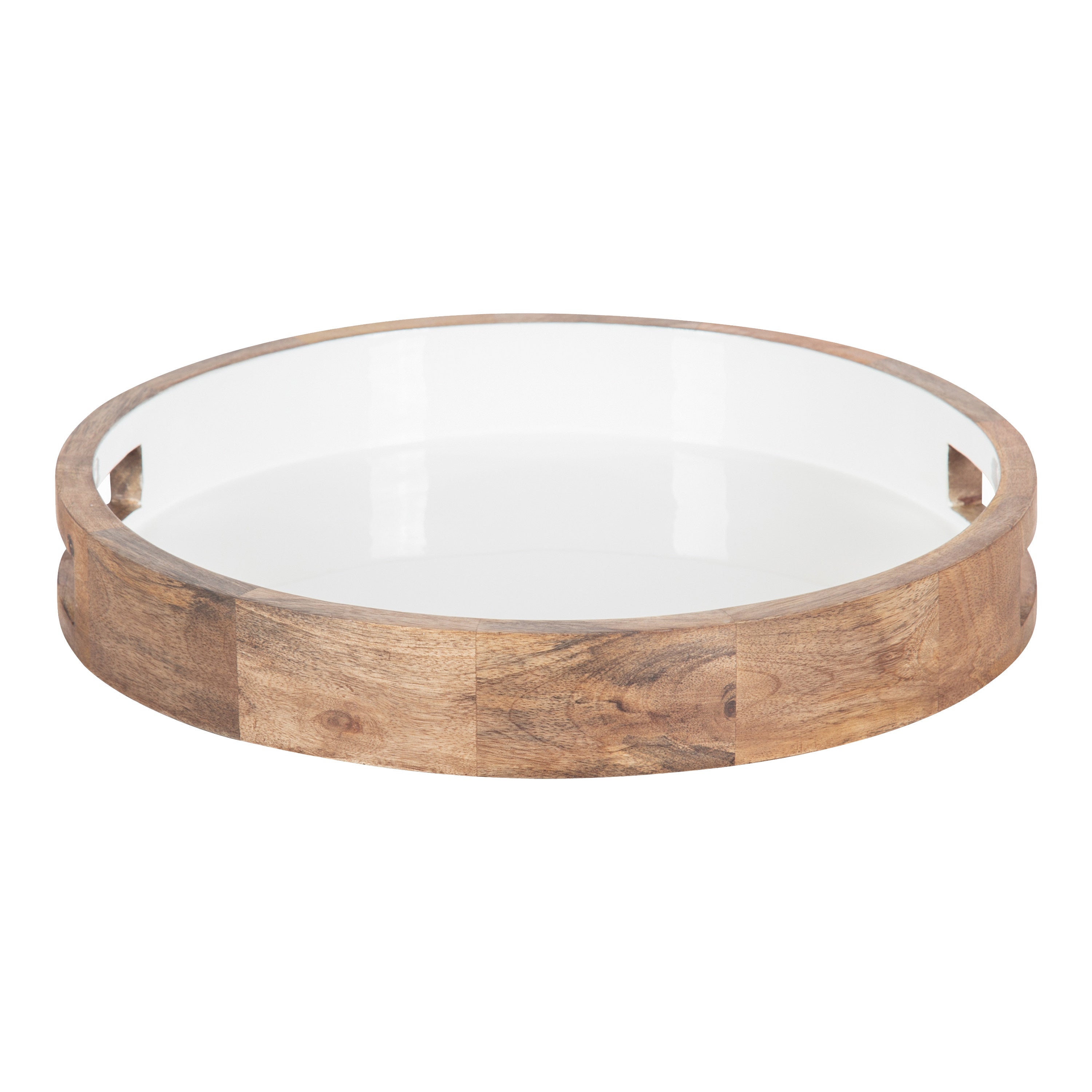 Ehrens Round Decorative Wood Tray