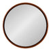 Round Mirror Walnut Brown 30" Diameter 2