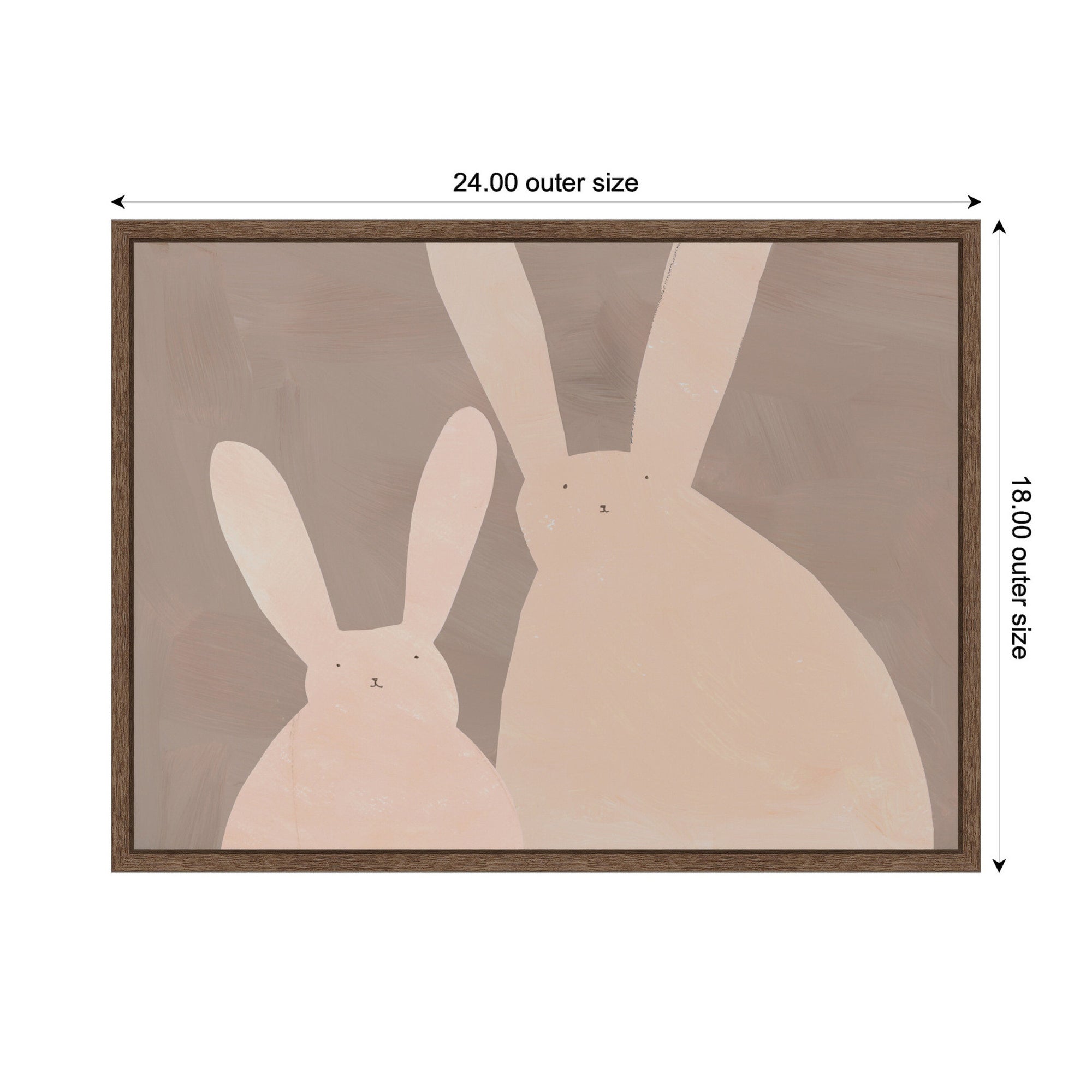 Bunny Mama and Baby by Alicia Abla Framed Canvas Wall Art Print