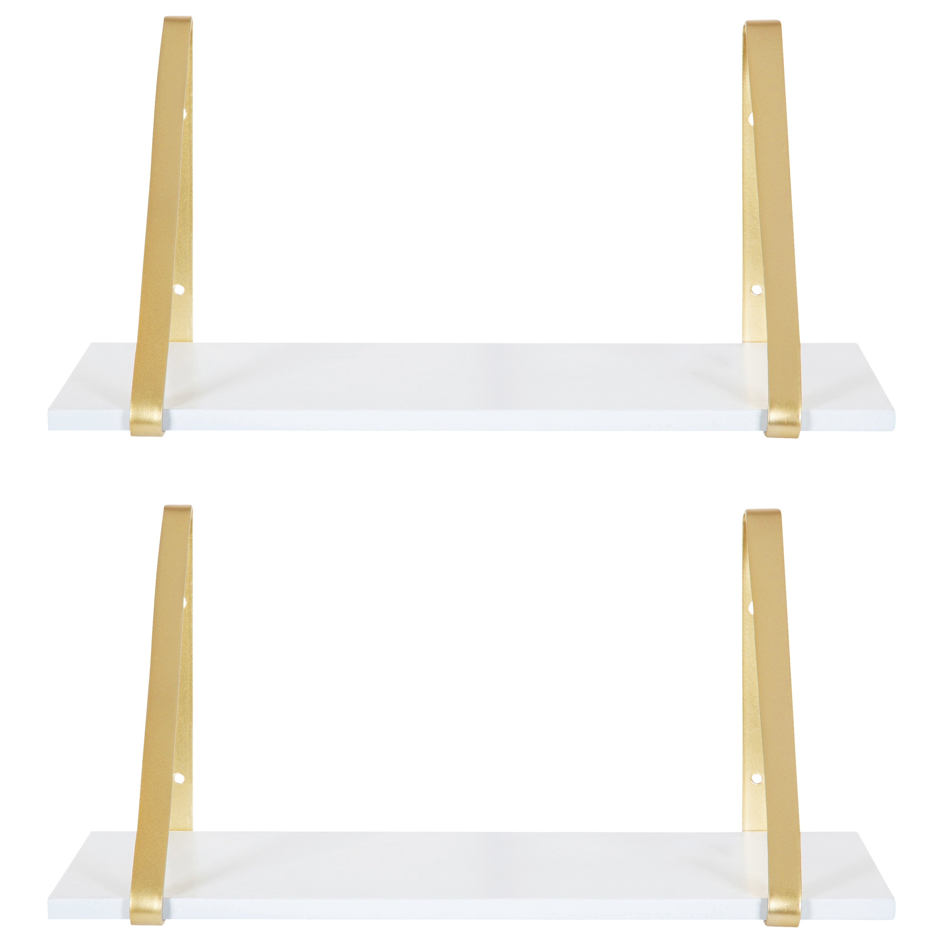 Floating Shelf White Gold 2 Pk-18" 5