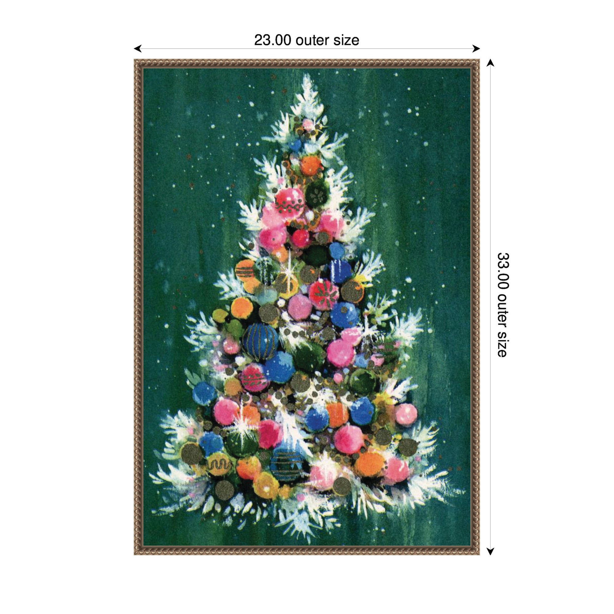 Sylvie Beaded Christmas Tree Framed Canvas by Corinna Buchholz of Piddix
