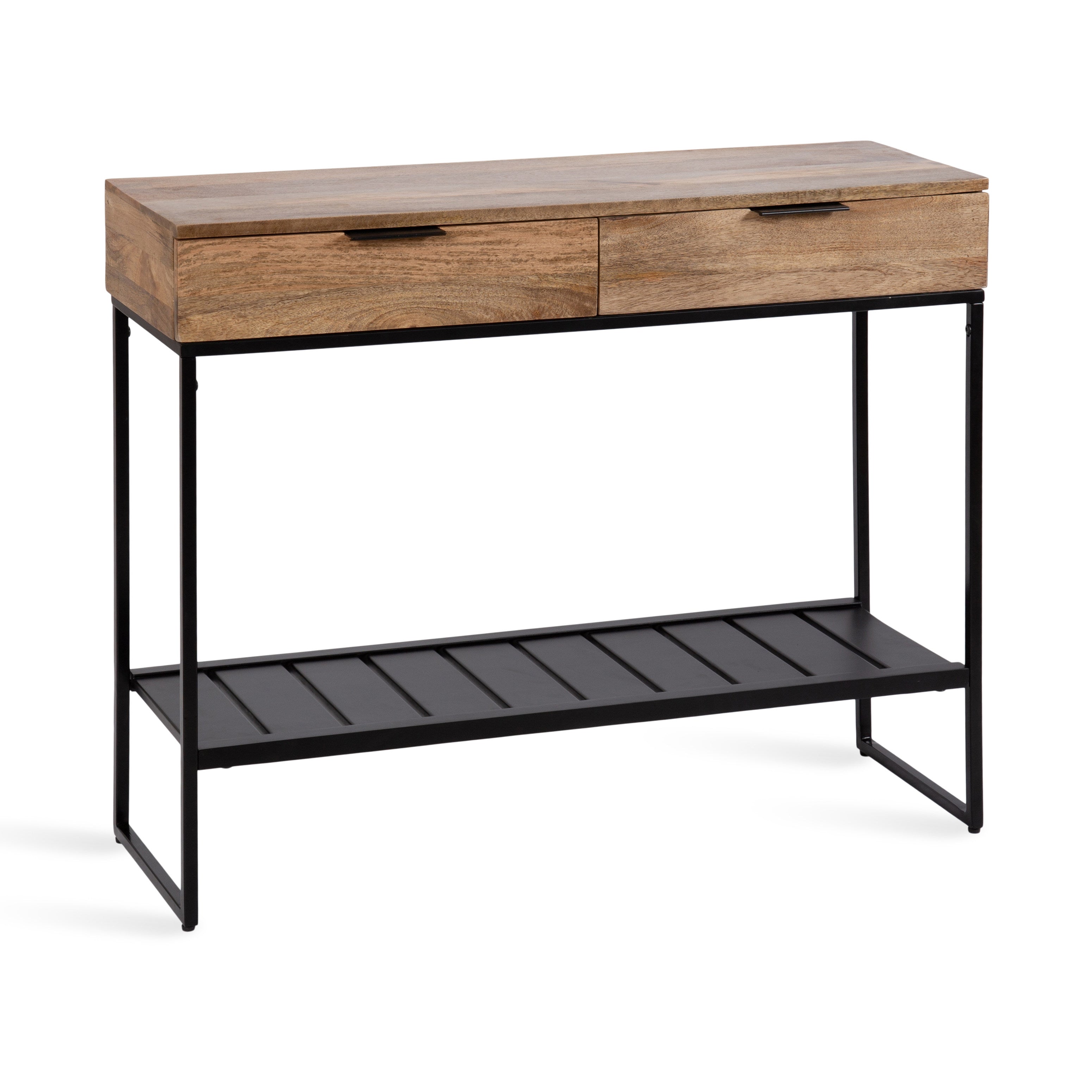 Console Table Black Natural 36x13x31 1