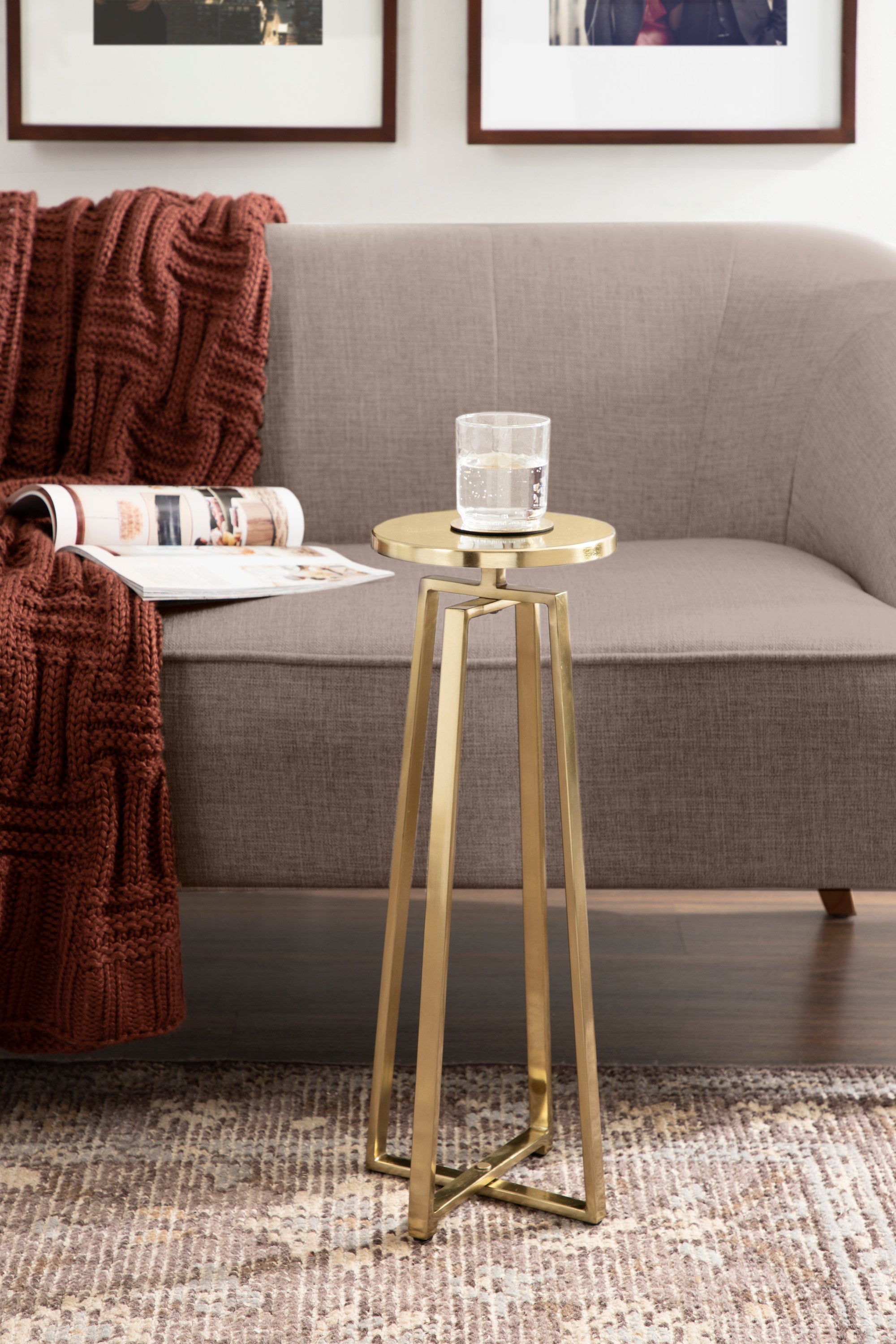 Drink Table Gold 9x9x23 7