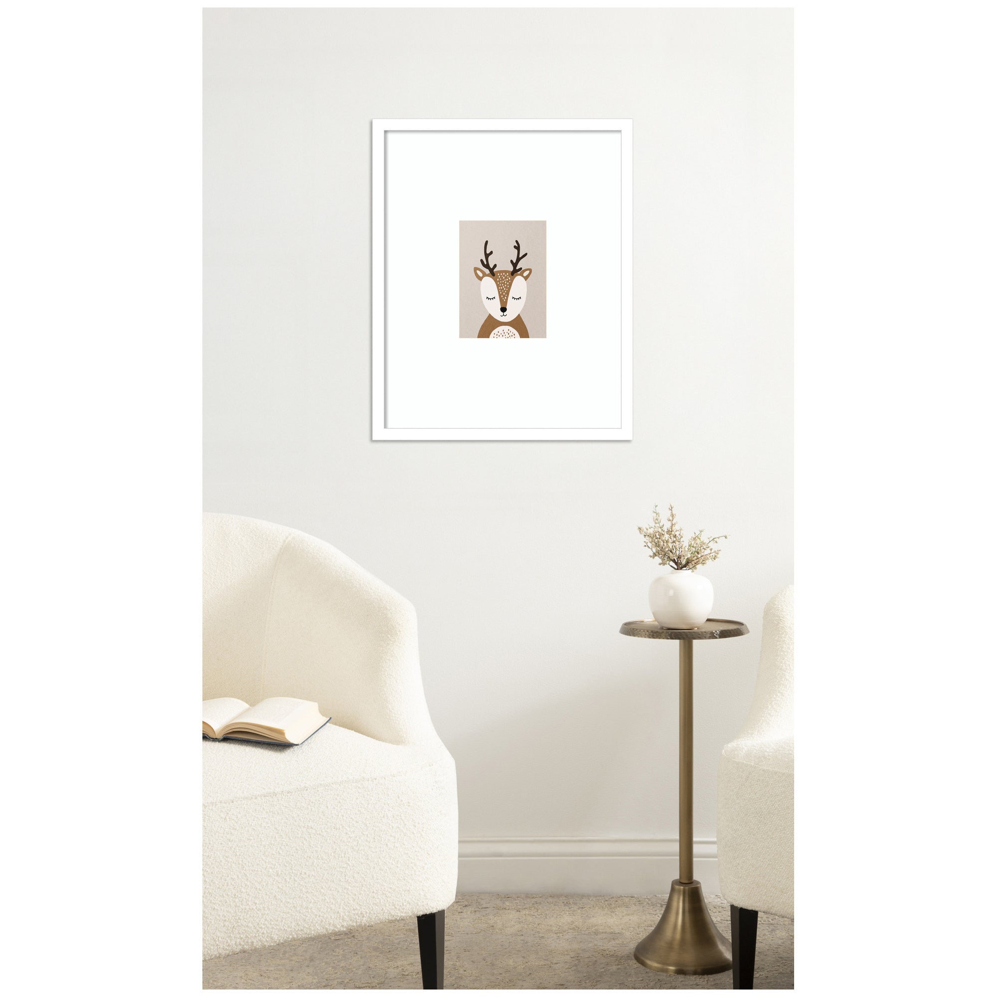 Deer by July Art Prints Framed Wall Art Print