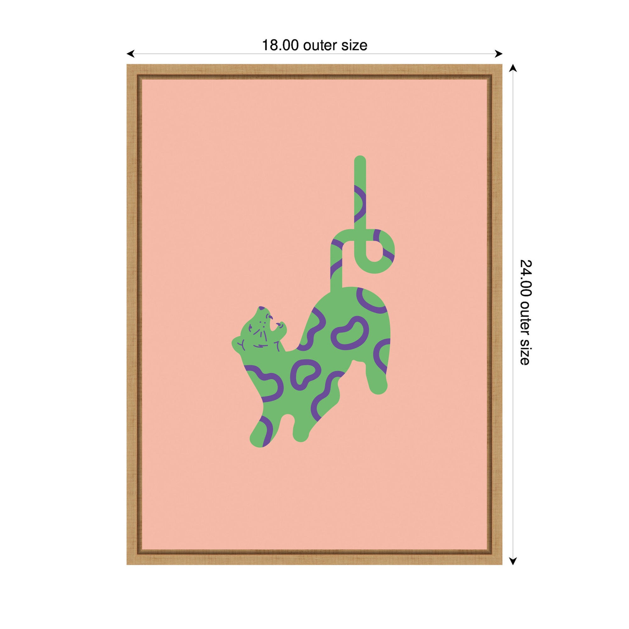 Green Leopard by Laura Moss Framed Canvas Wall Art Print