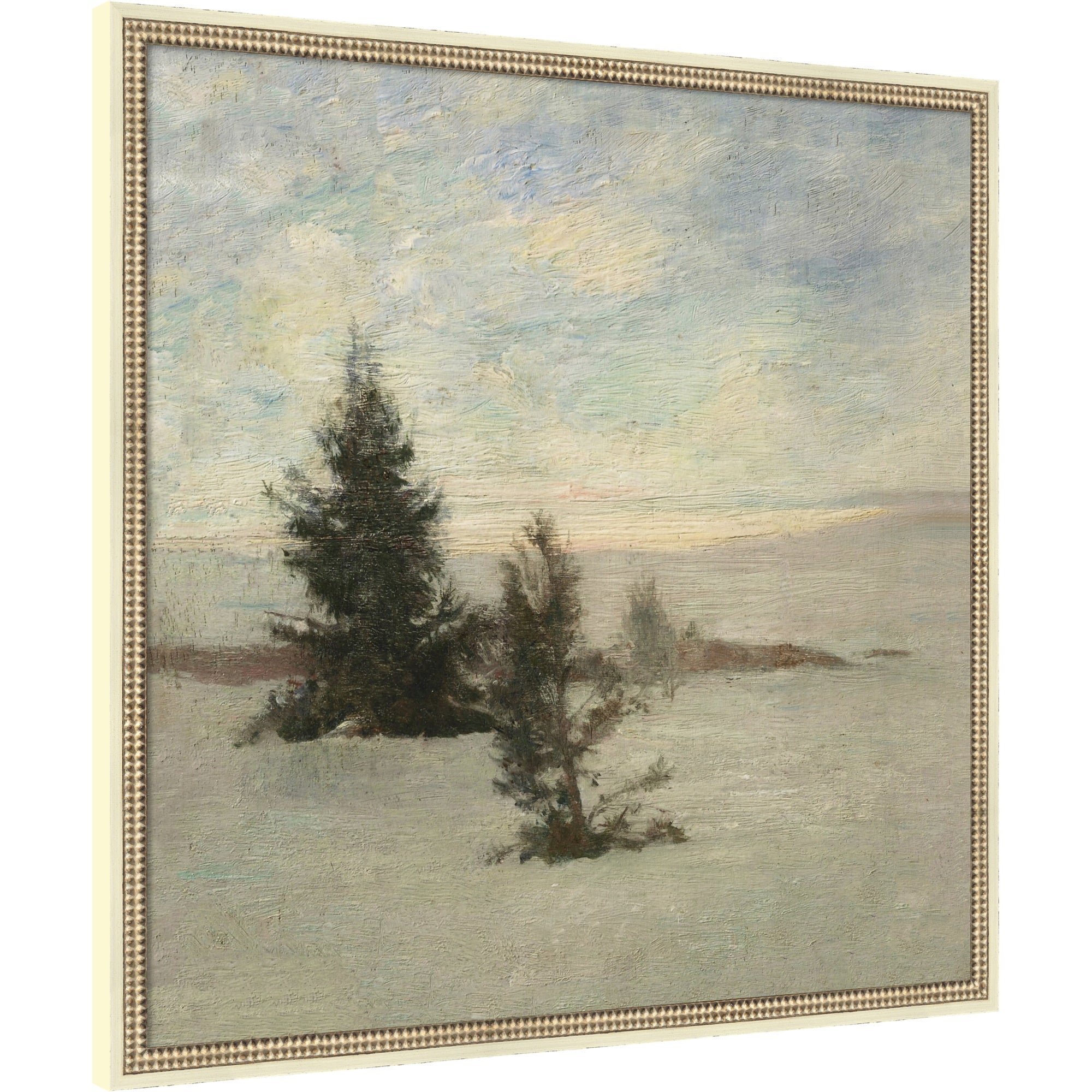 Mounted Canvas Castellan Distressed White 32x32 1