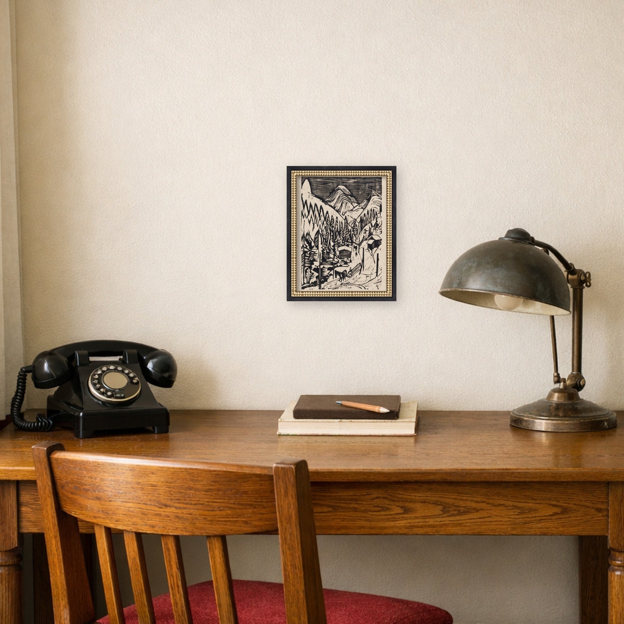 Mounted Canvas Castellan Black 13x16 6