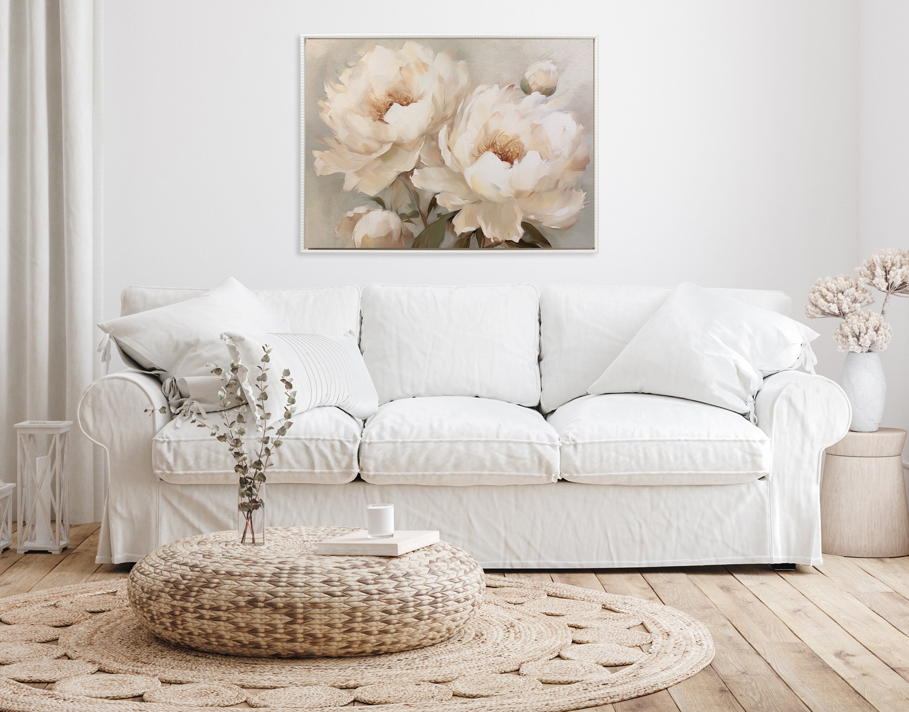 Framed Canvas 31.5x41.5 Sylvie Beaded White 6