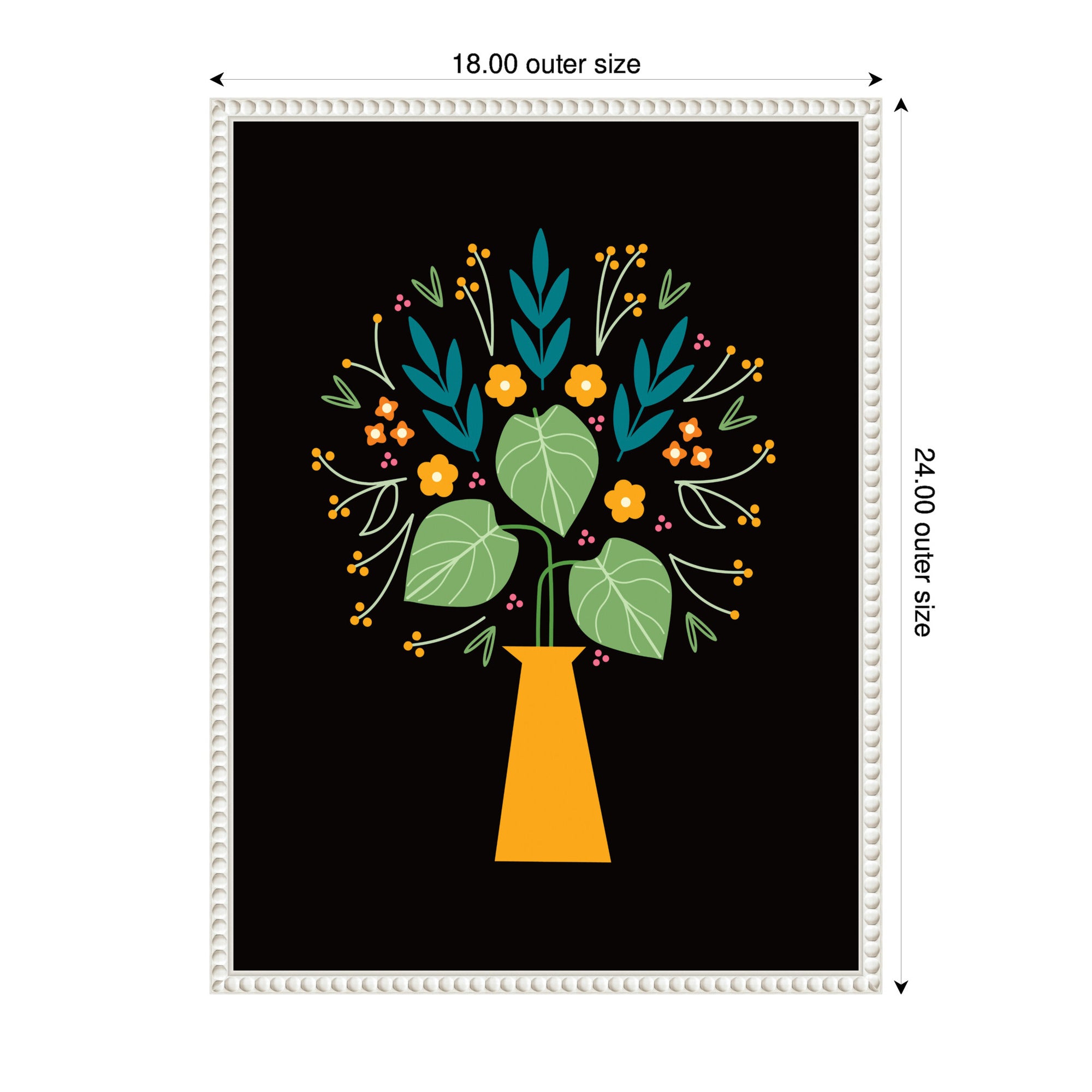 Sylvie Floral Yellow Vase Framed Canvas by Amber Leaders