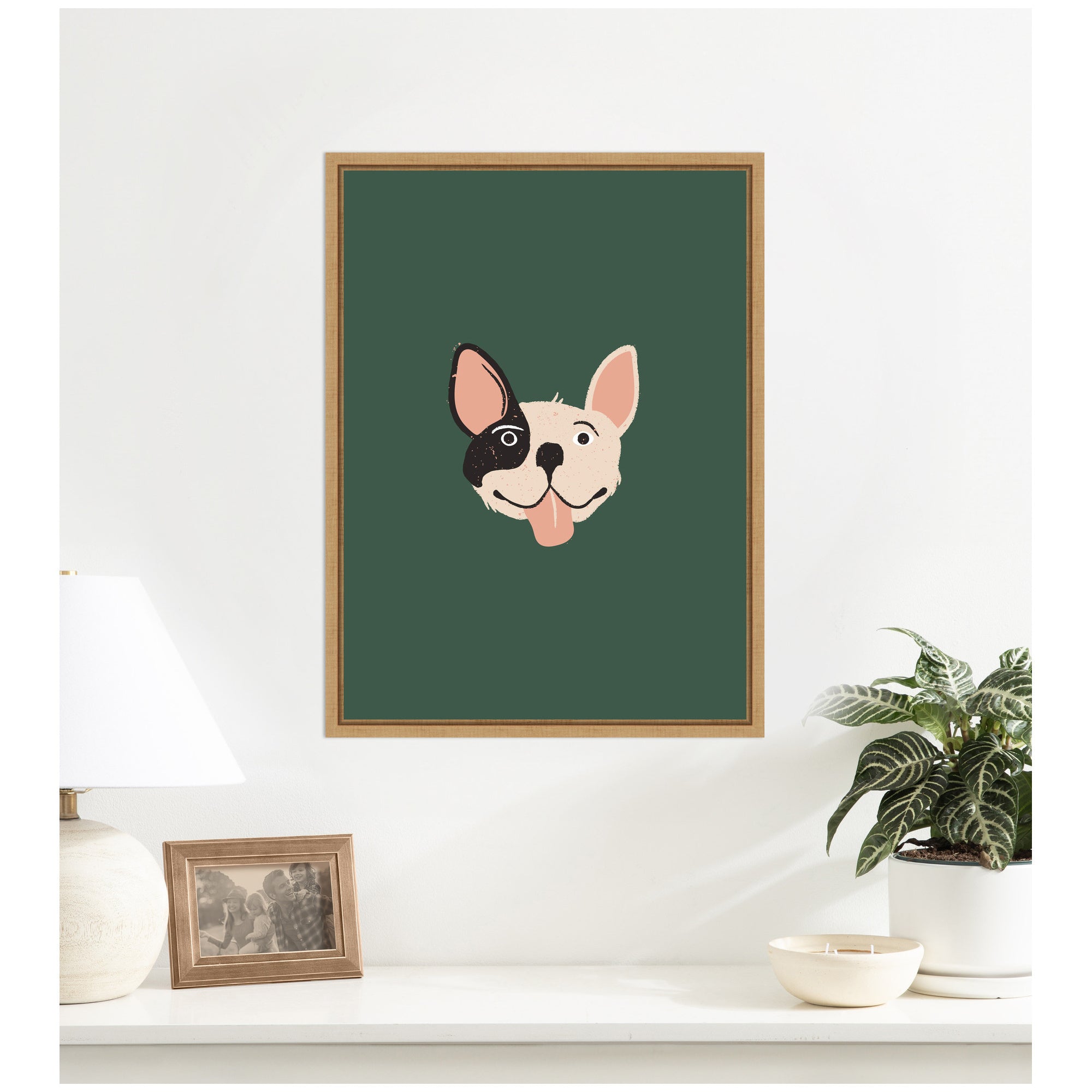 French Bulldog Whimsical Dog Lover by Laura Moss Framed Canvas Wall Art Print