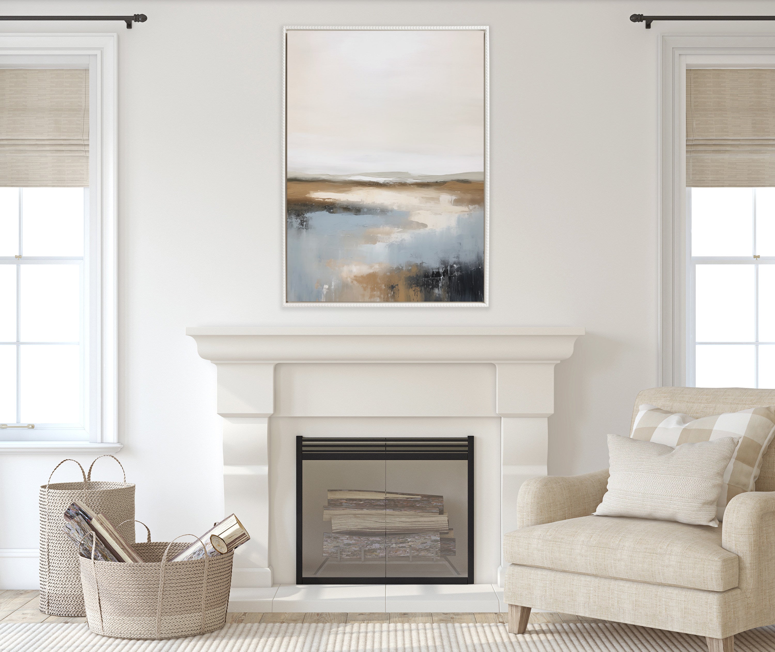 Framed Canvas 31.5x41.5 Sylvie Beaded White 5