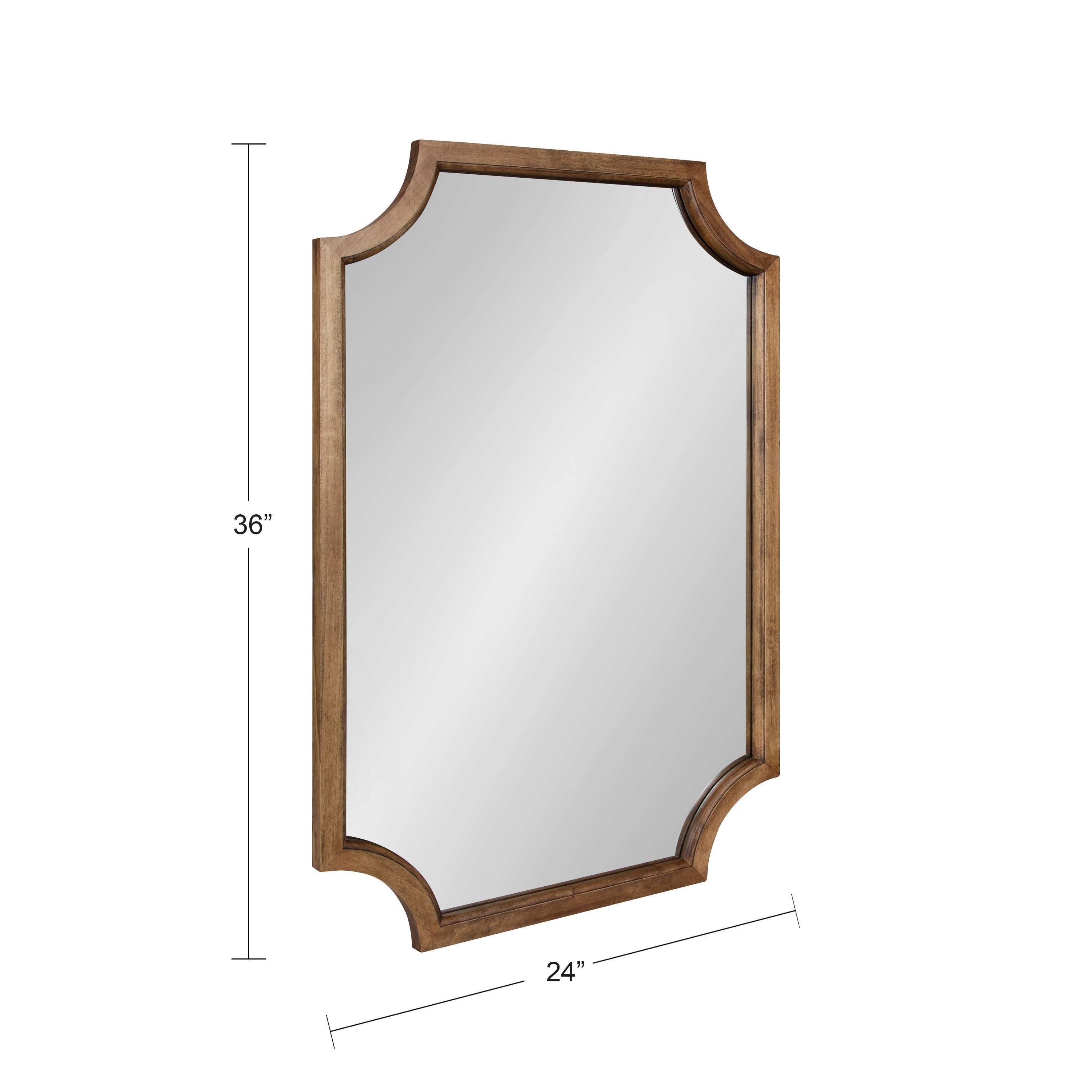 Scallop Mirror Rustic Brown 24x36 5
