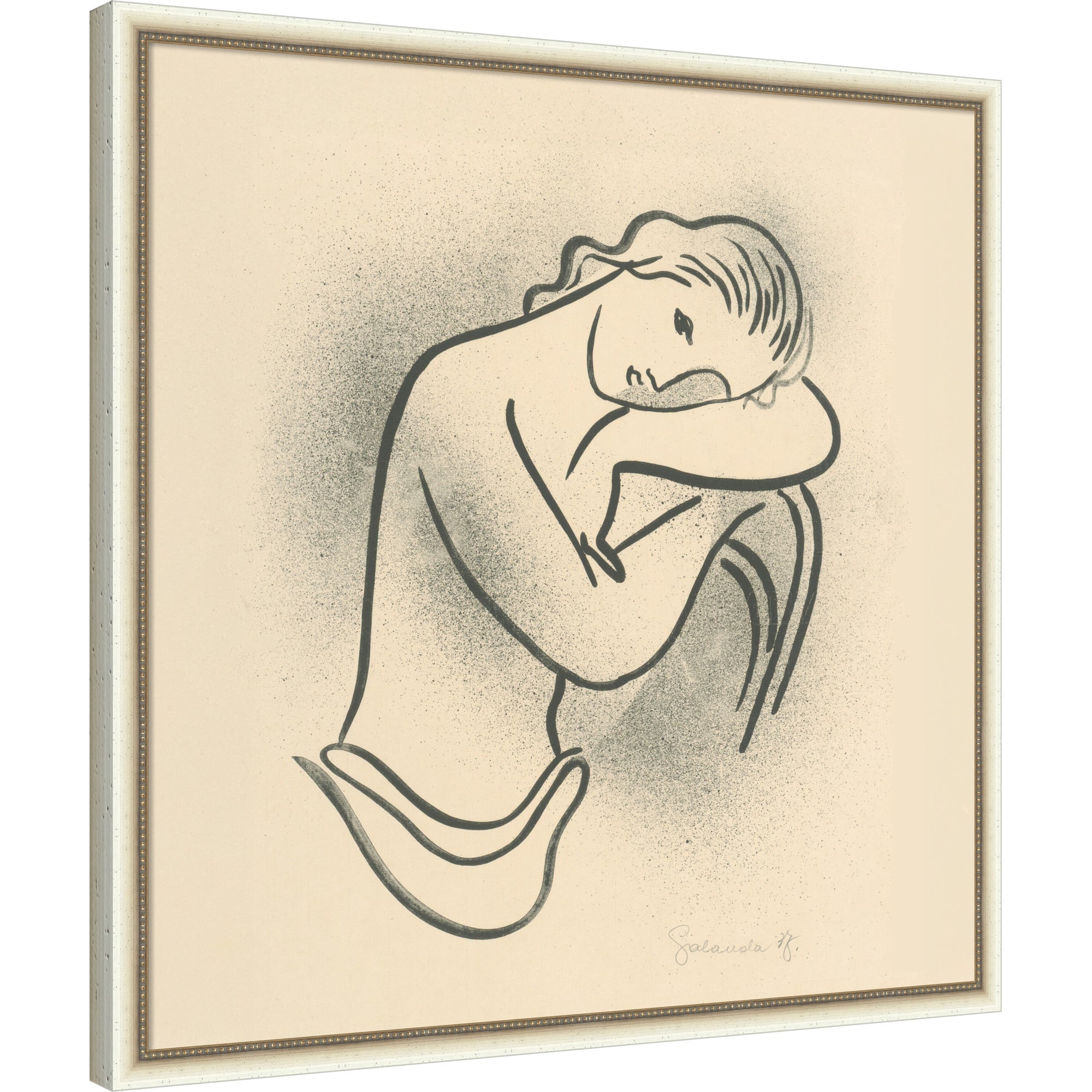 Mounted Canvas 34x34 Belmont Distress White 5