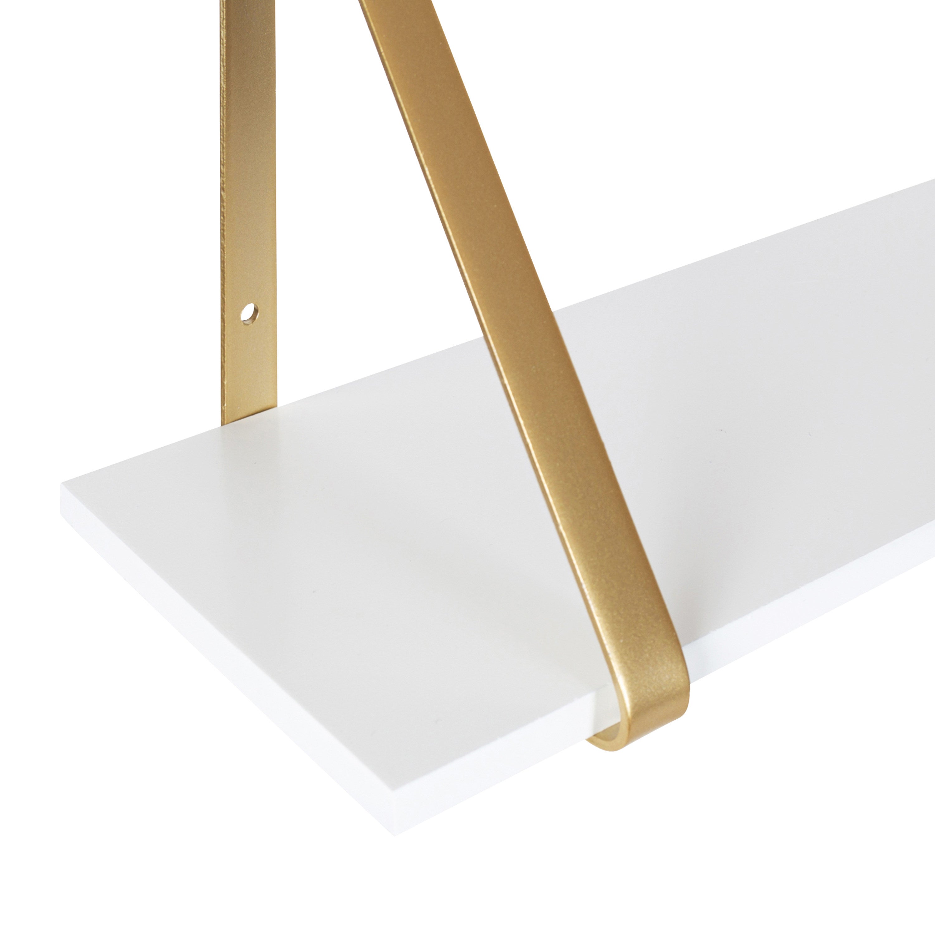 Floating Shelf White Gold 2 Pk-28" 3