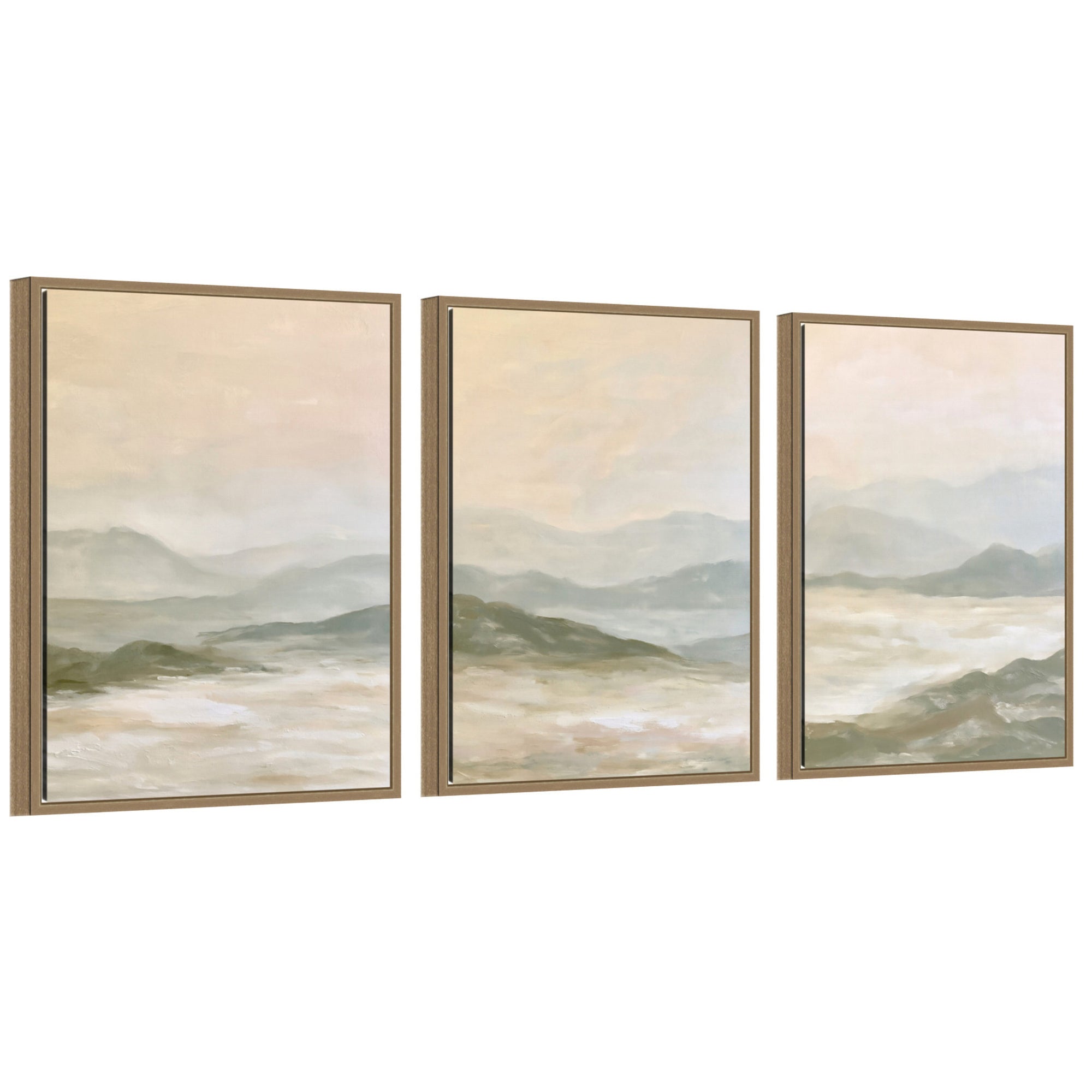 Framed Canvas Sylvie Dark Gold 3 Piece Set 18x24 1