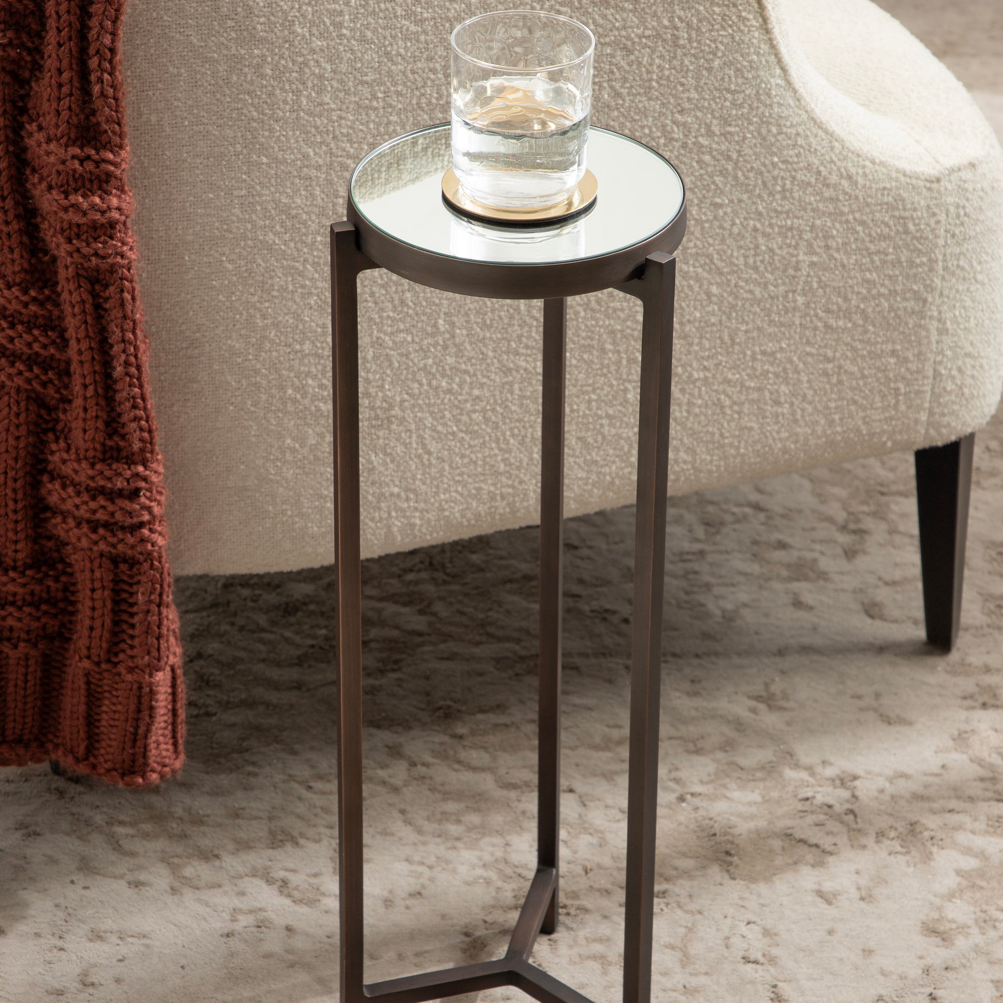 Drink Table Mirror Bronze 9x9x23 6