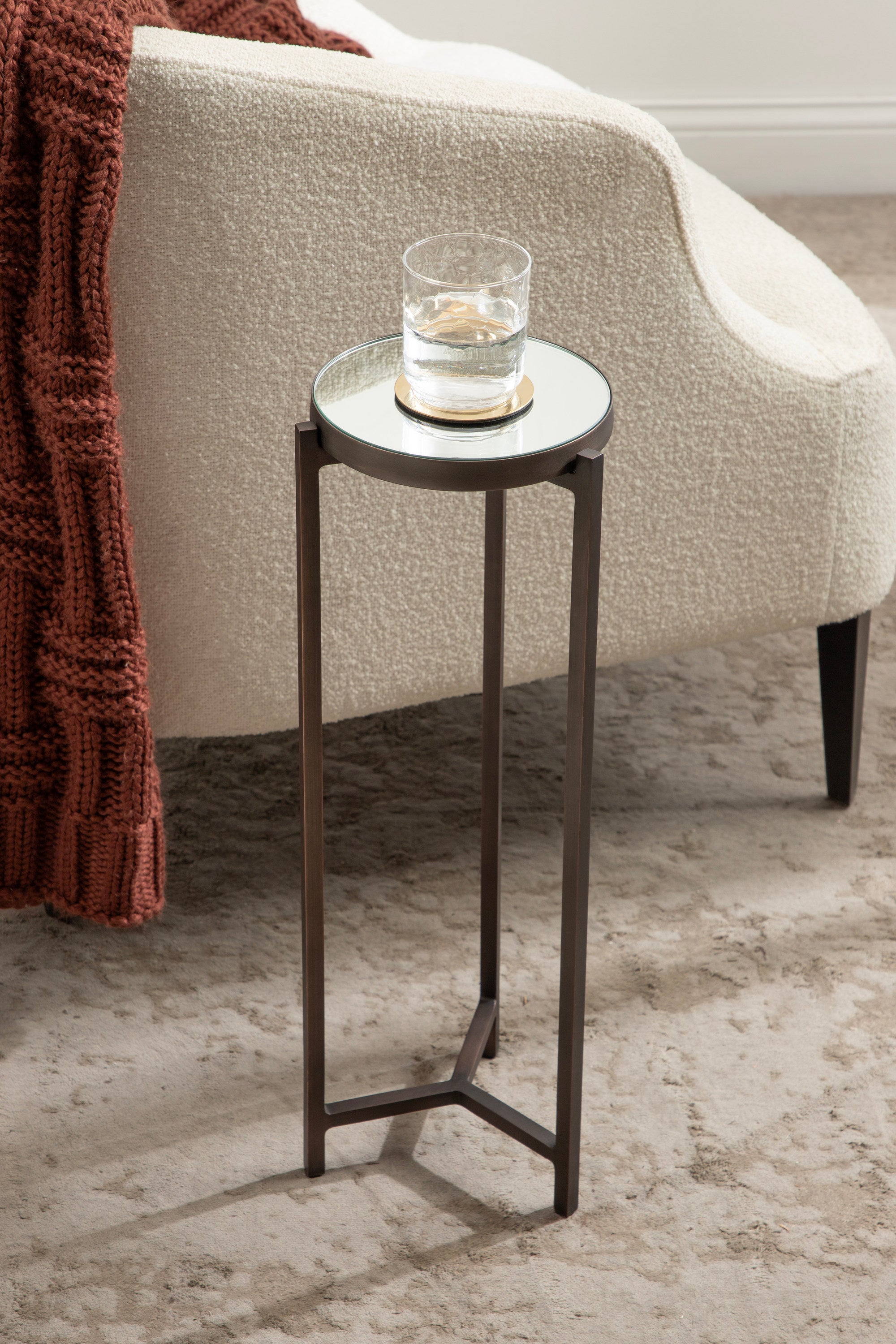 Drink Table Mirror Bronze 9x9x23 6