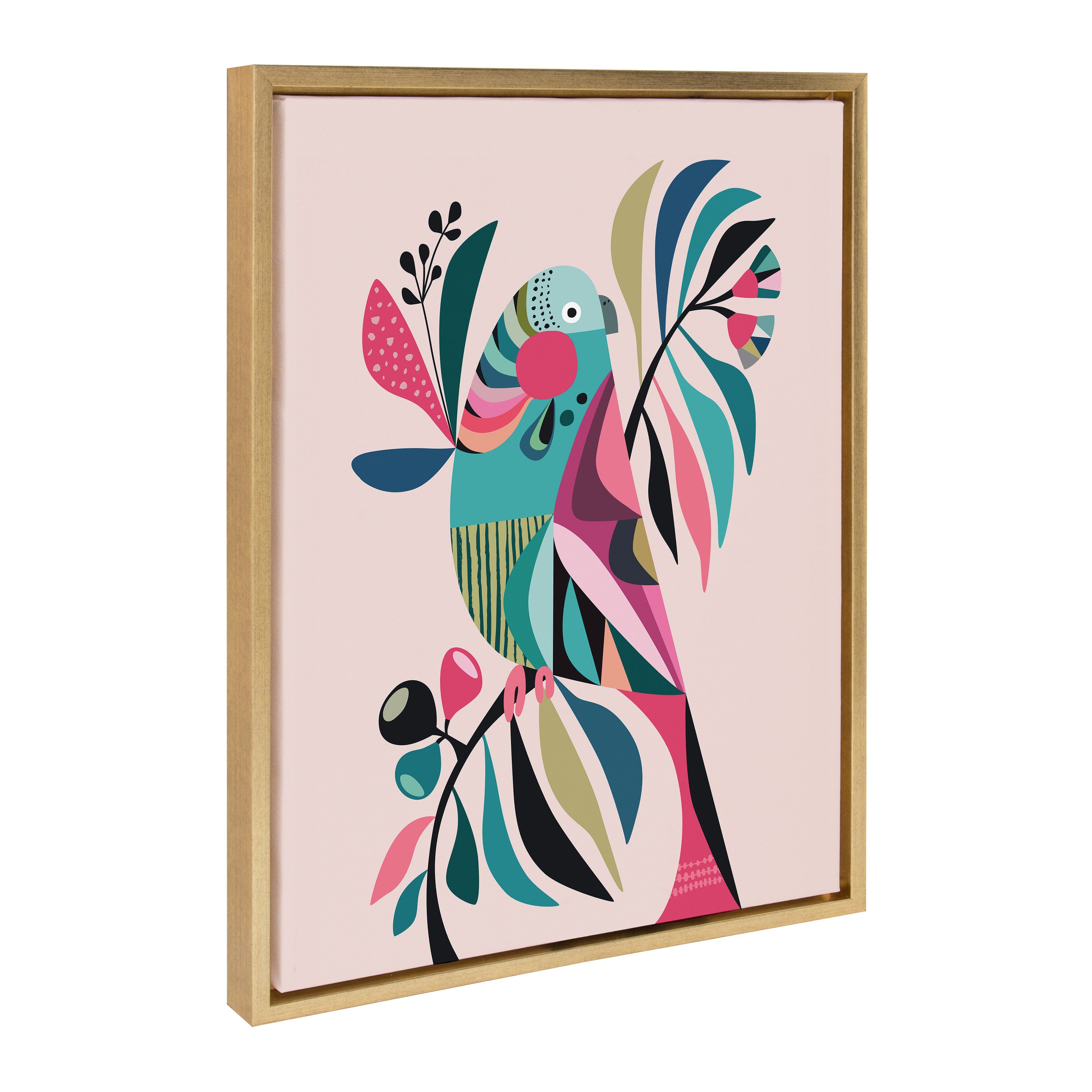 Sylvie Parakeet Framed Canvas by Rachel Lee of My Dream Wall