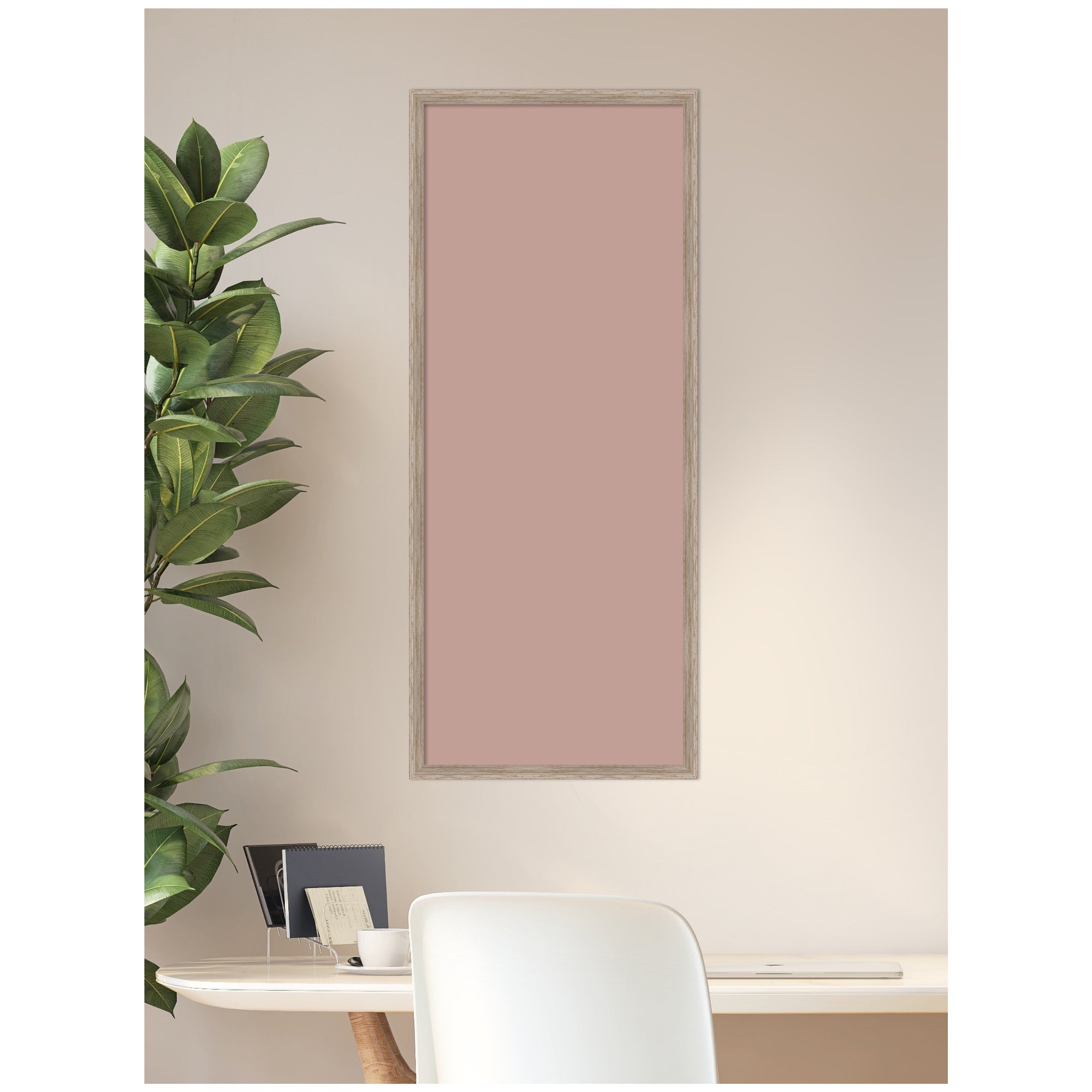 Framed Fabric Pinboard Blush Pink Clay Wall Organization