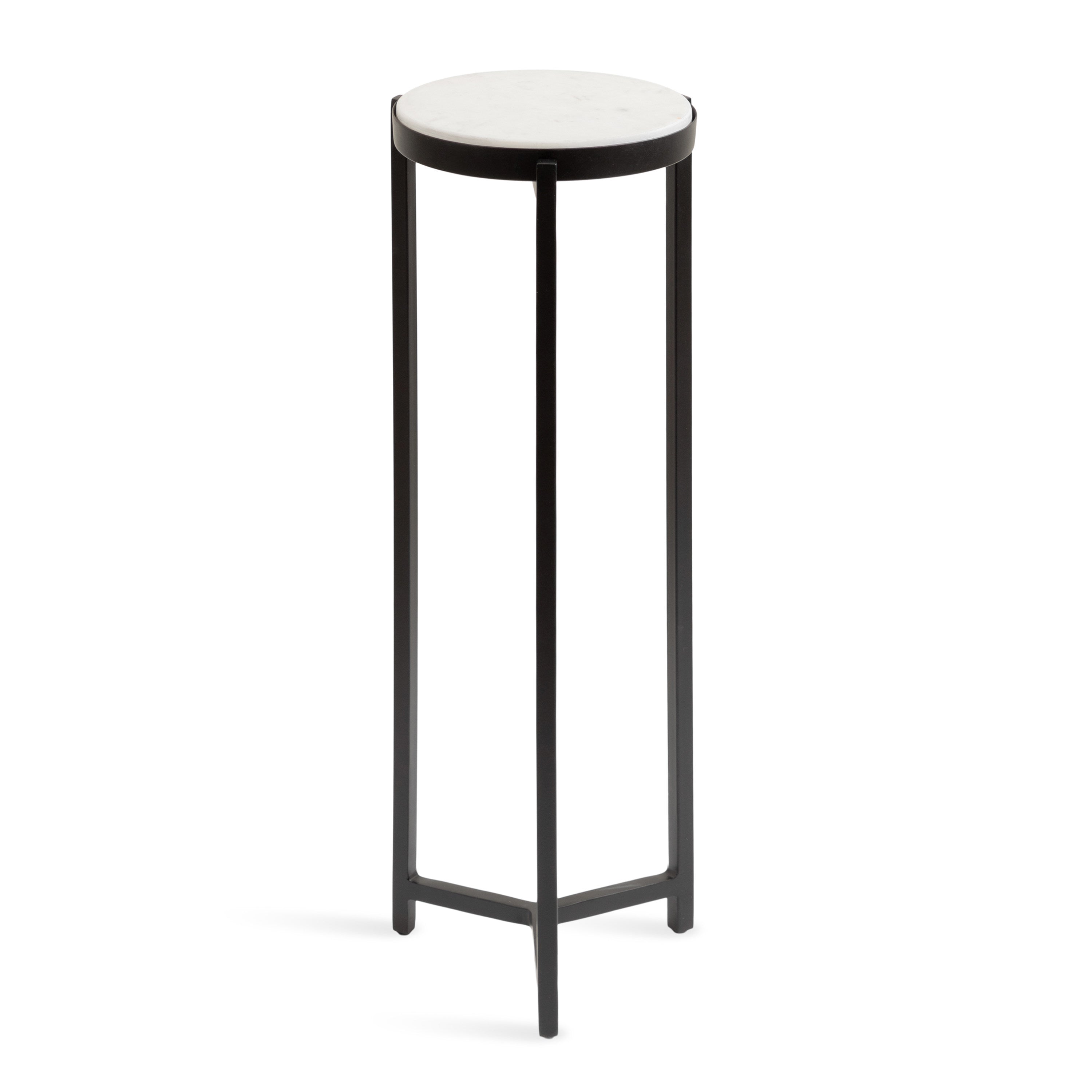 Drink Table White Black 9x9x23 5
