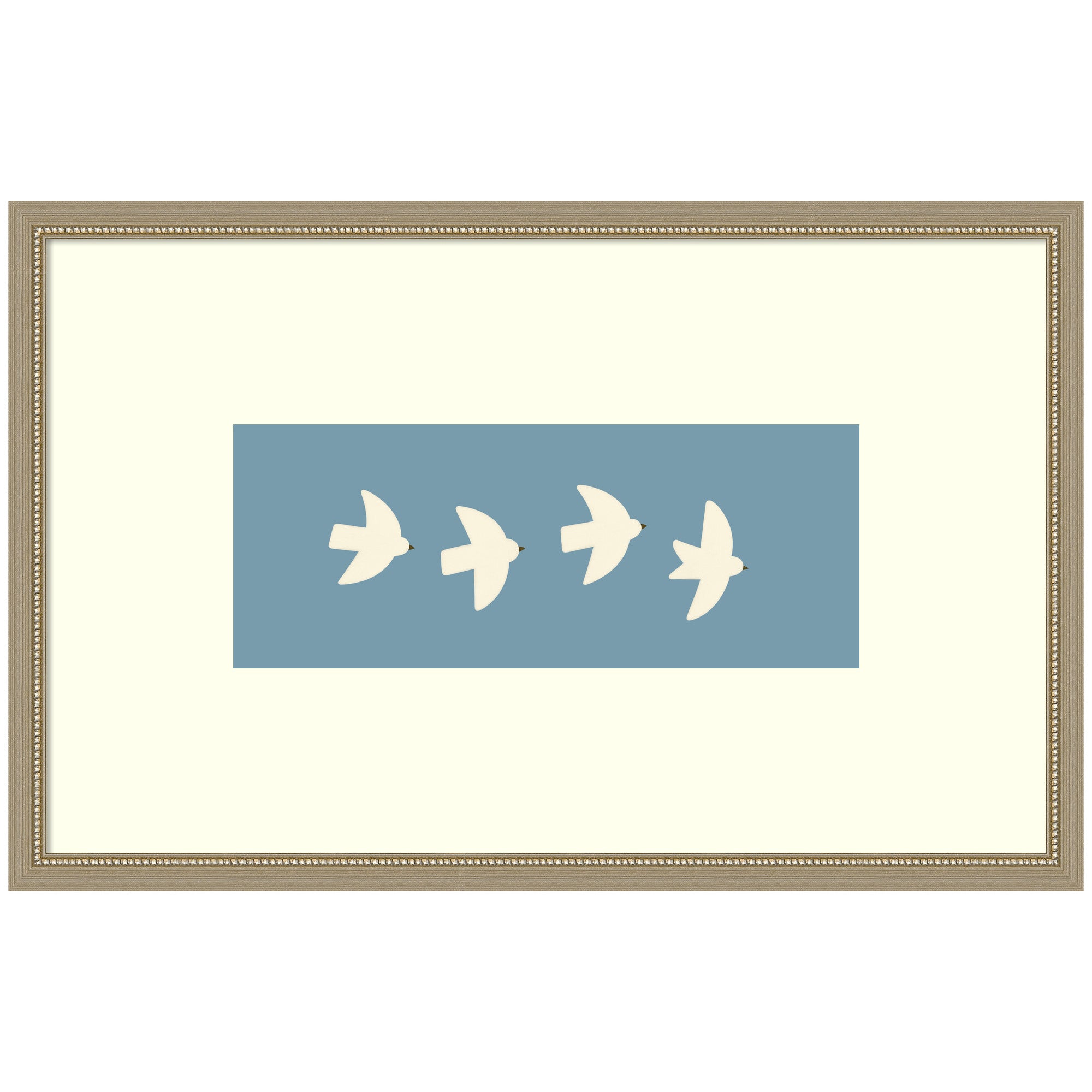Minimalist Birds Panel Blue by Laura Moss Framed Wall Art Print