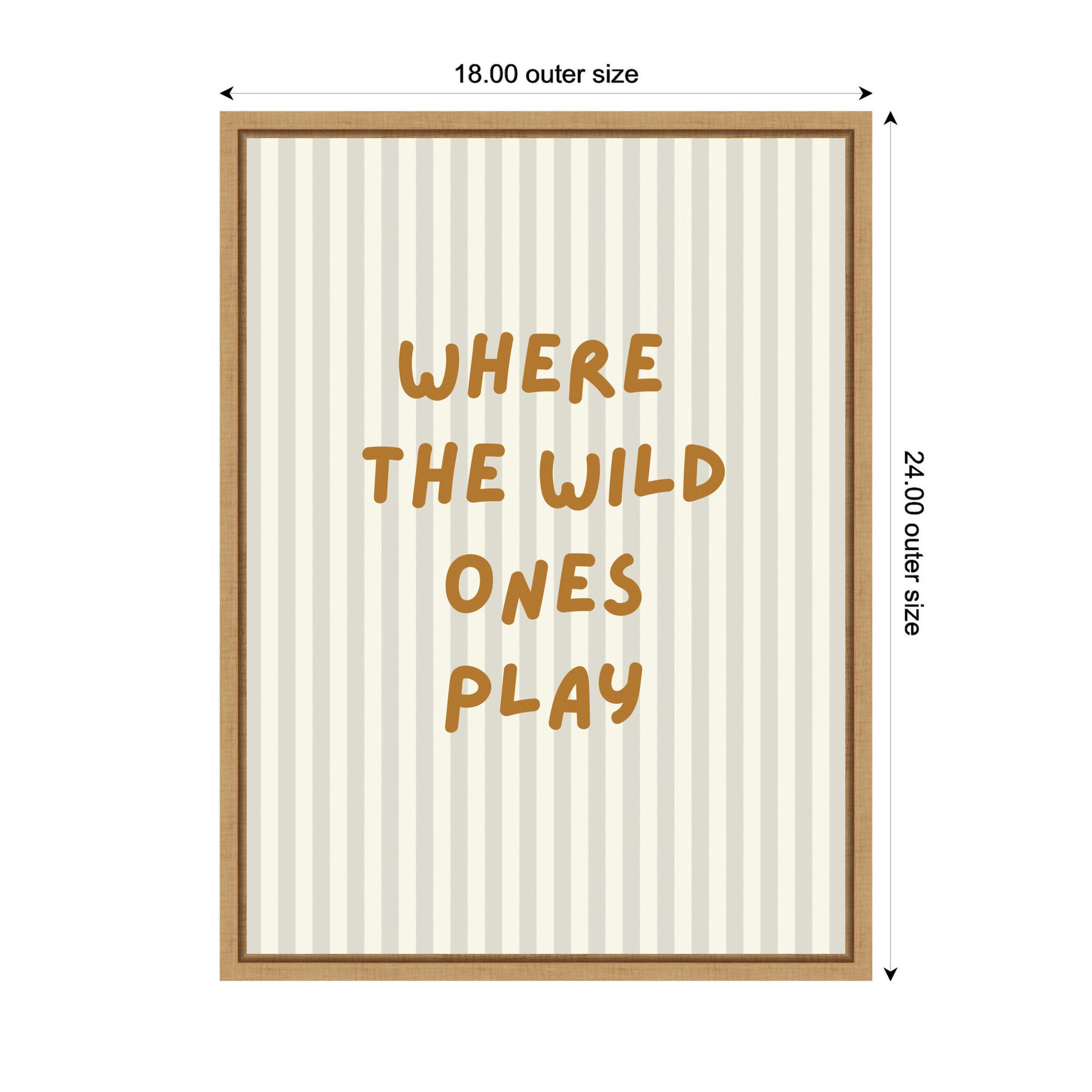 Where the Wild Ones Play Striped by Laura Moss Framed Canvas Wall Art Print