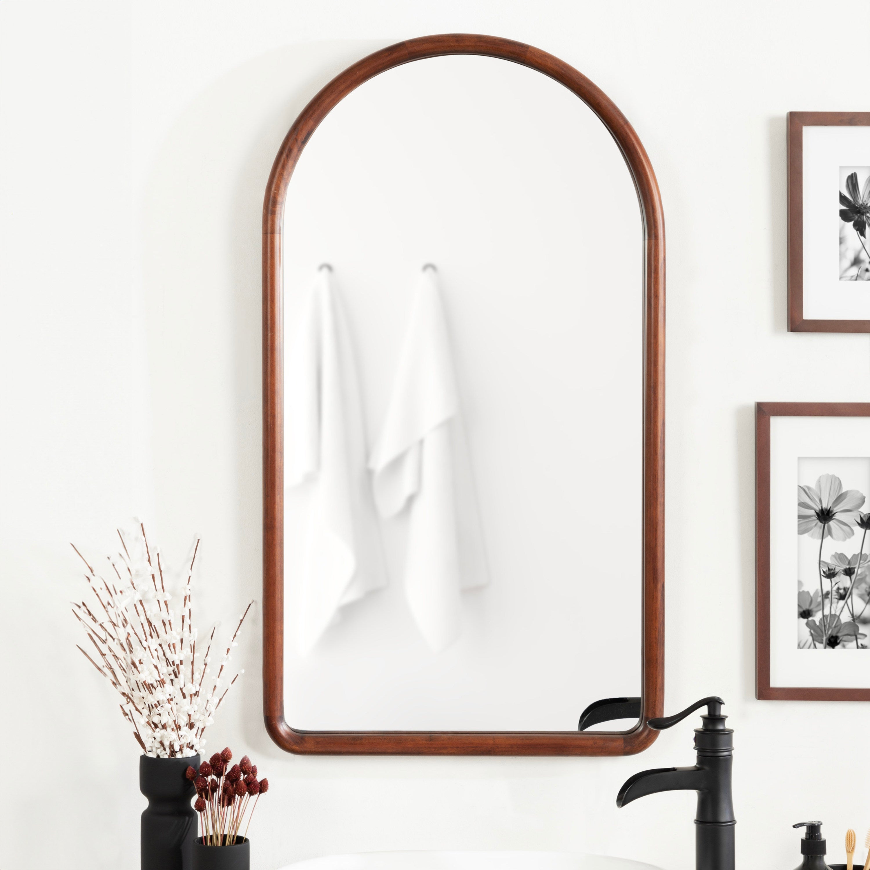 Arch Mirror Dark Brown 20x36 6