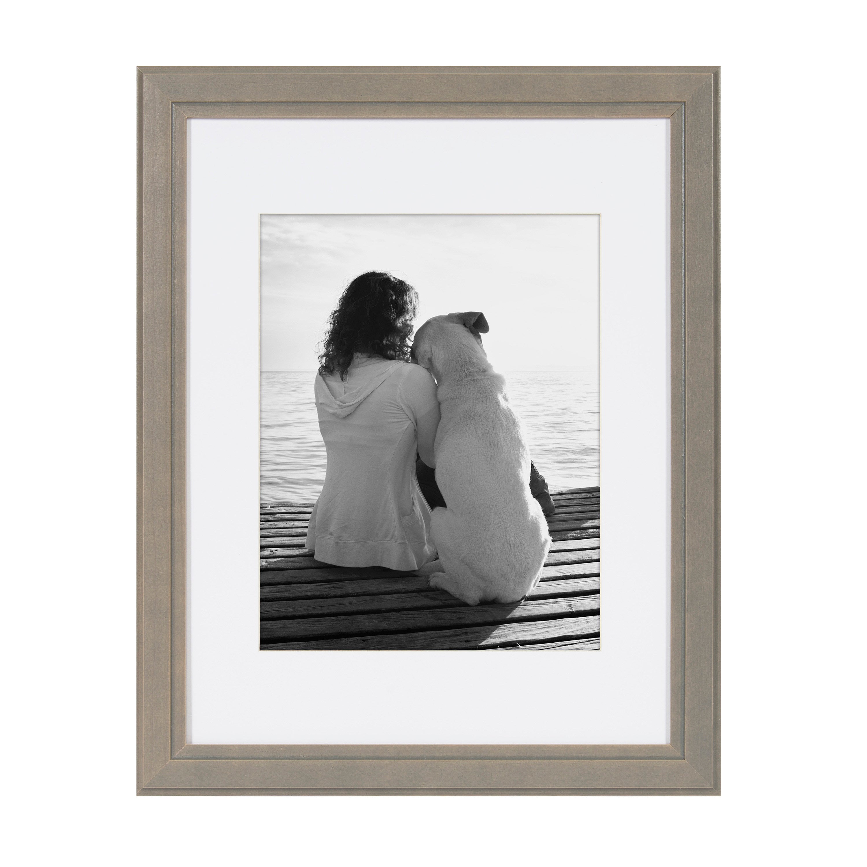 Wall Frame Gray 11x14 matted to 8x10 2