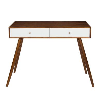 Console Table Walnut Brown White 36x12x30 2