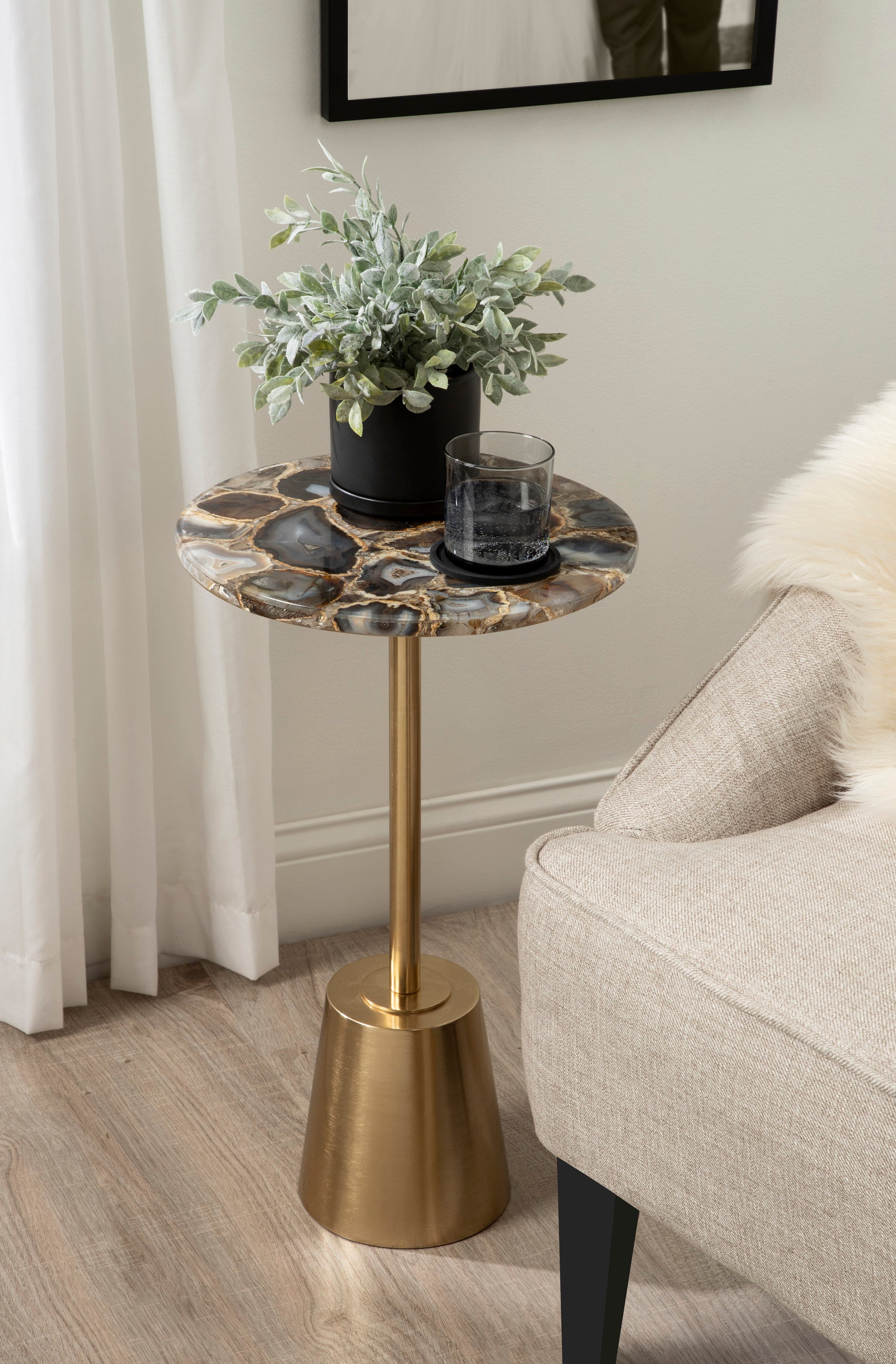 Side Table Black Gold 14x14x24 6
